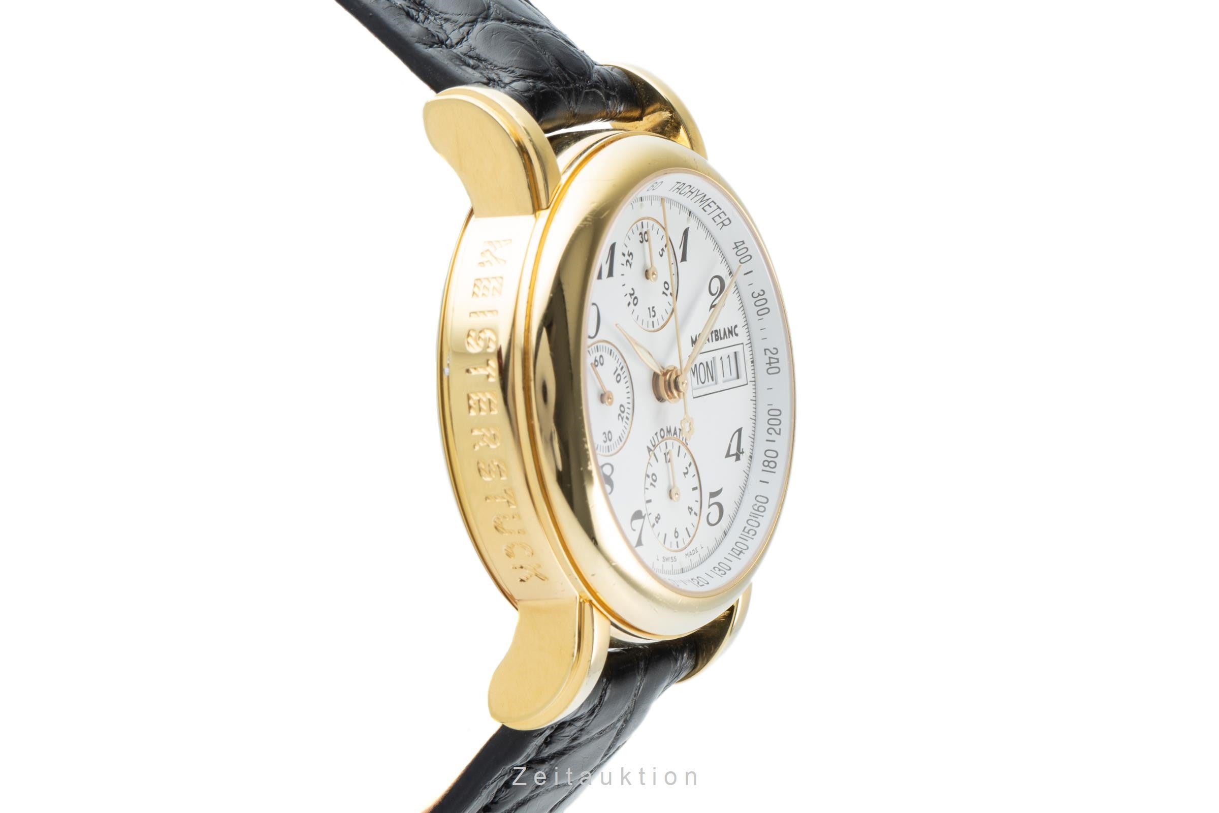 Montblanc Meisterstück chronographe acier / doré automatique montre pour hommes 7001 LP: 3890EUR  [2200551]