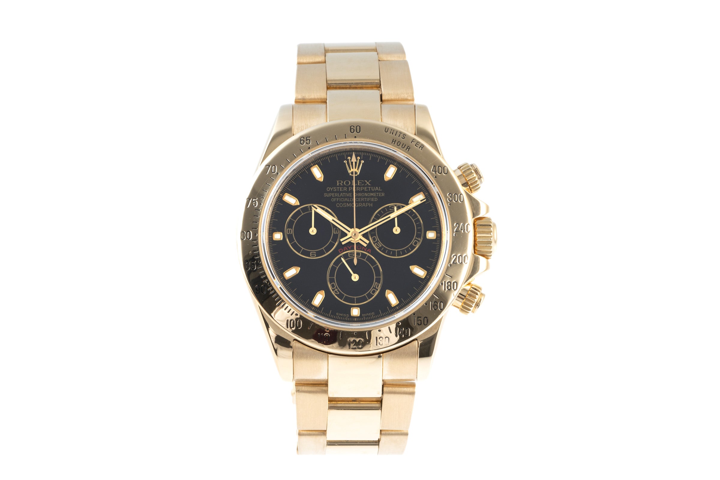 Rolex Daytona 18K Gold Chronograph Herrenuhr Oyster Perpetual Ref 116528 P-Serie [2200605]