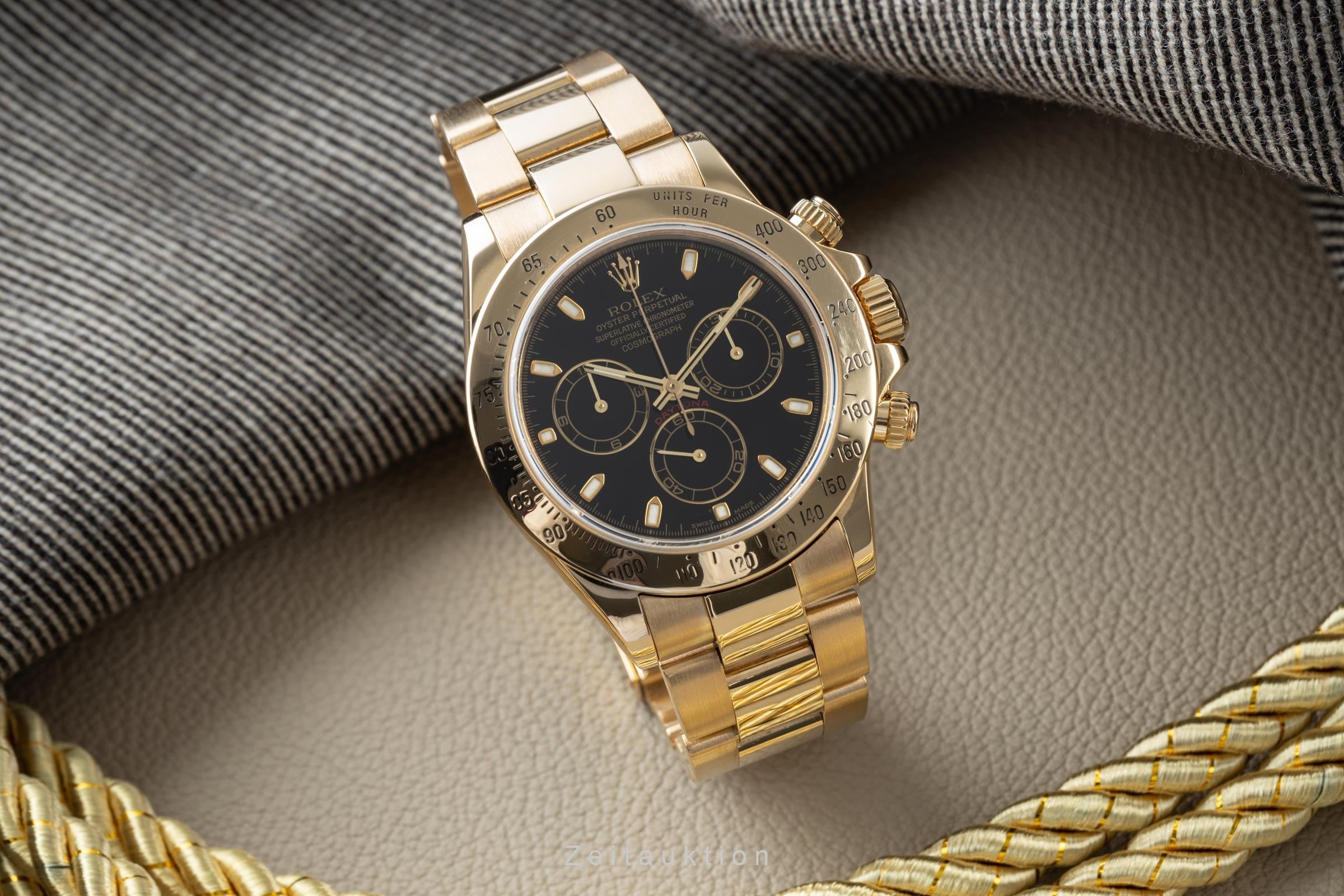 Rolex Daytona 18K Gold Chronograph Herrenuhr Oyster Perpetual Ref 116528 P-Serie [2200605]