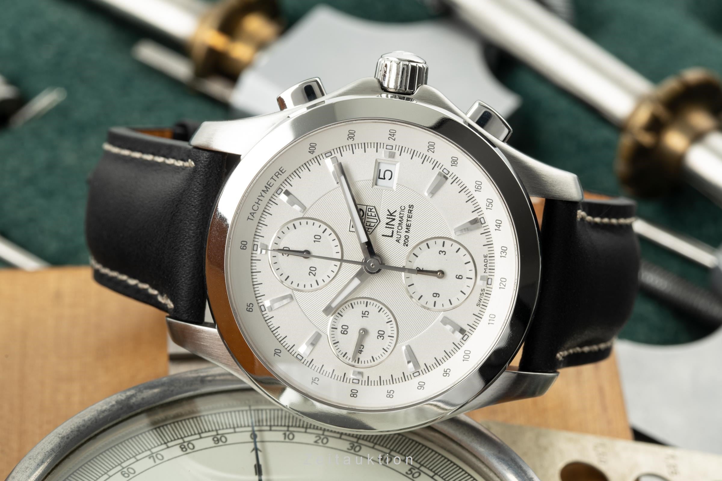 Tag Heuer Link chronograph steel automatic Kal. 16 Ref. CJF2111