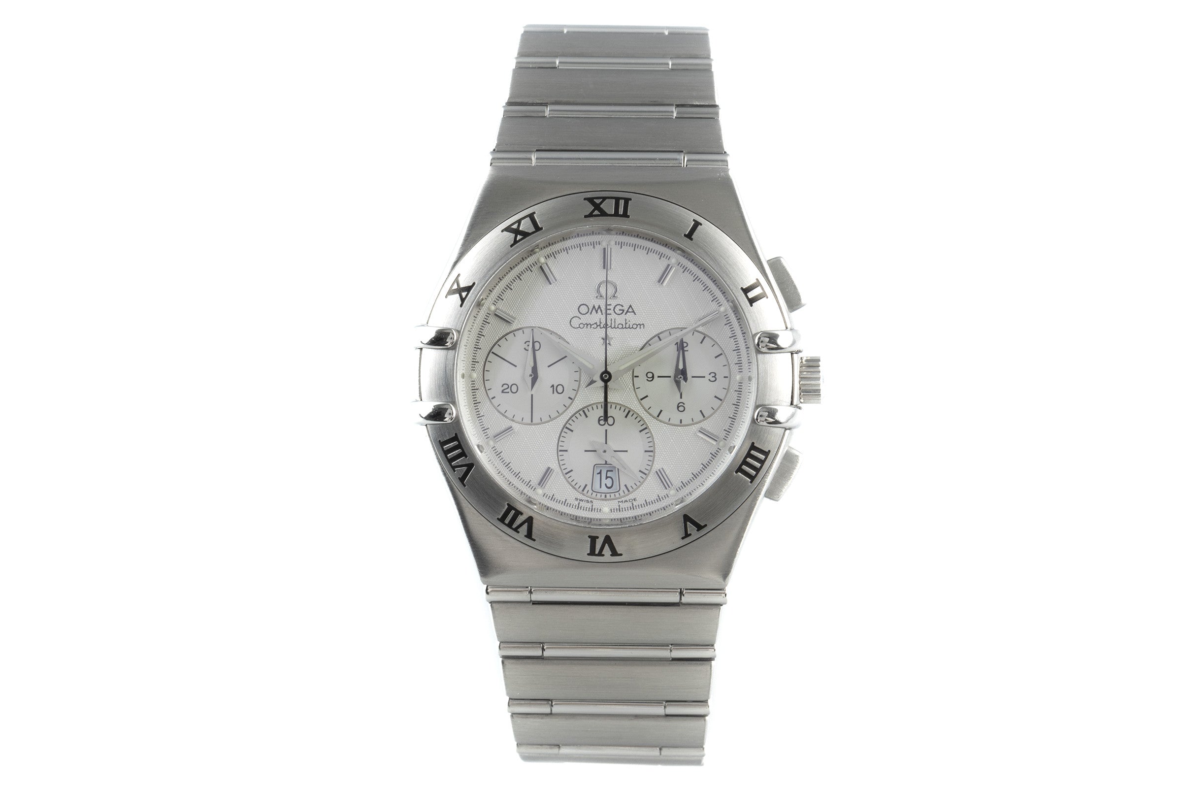 Omega Constellation chronograph steel quartz men's watch 1542.30.00, 386.1201 LP: 2470EUR  [2200798]