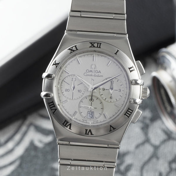 Omega Constellation chronograph steel quartz men's watch 1542.30.00, 386.1201 LP: 2470EUR  [2200798]