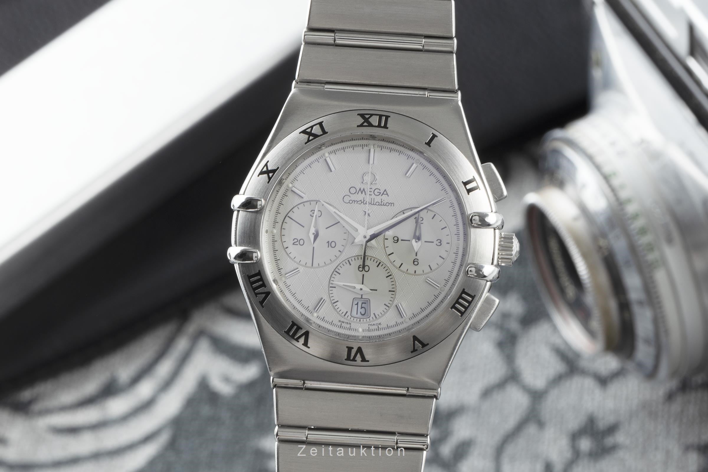 Omega Constellation chronograph steel quartz men's watch 1542.30.00, 386.1201 LP: 2470EUR  [2200798]