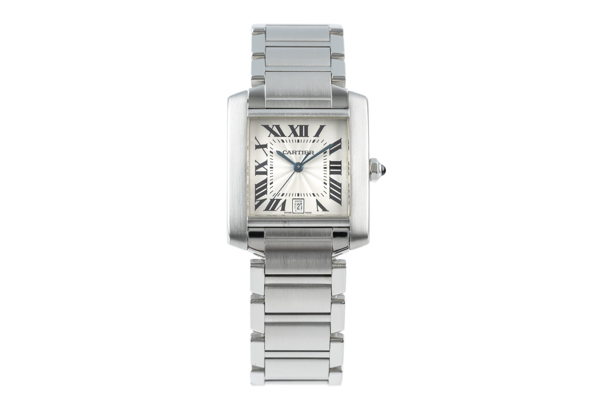 Cartier Tank Francaise Automatik Edelstahl Herrenuhr Ref. 2302 B&P VP: 4000 € [2200874]
