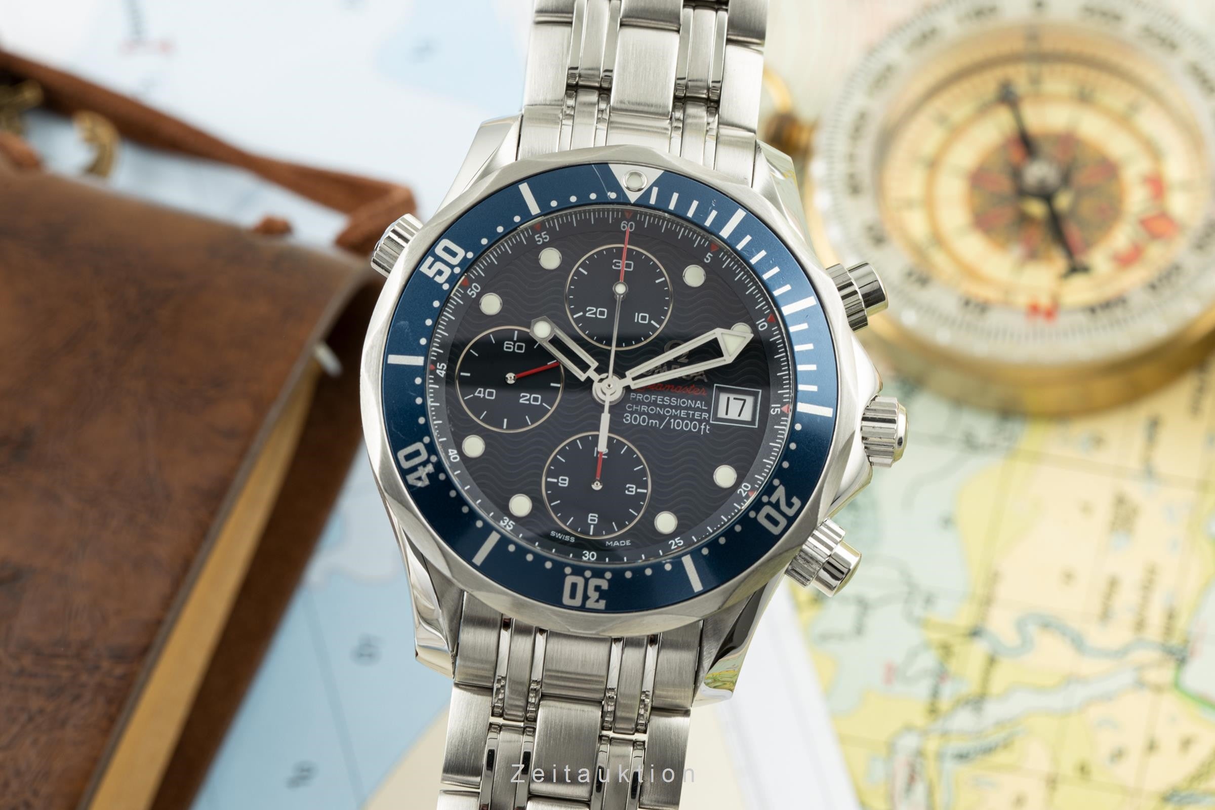 Omega Seamaster chronograph steel automatic men's watch 2225.80.00, 178.0522  [2200921]
