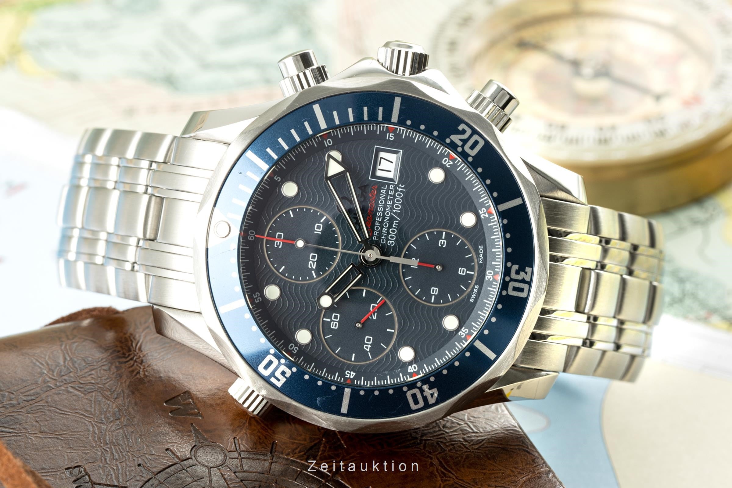 Omega Seamaster chronograph steel automatic men's watch 2225.80.00, 178.0522  [2200921]