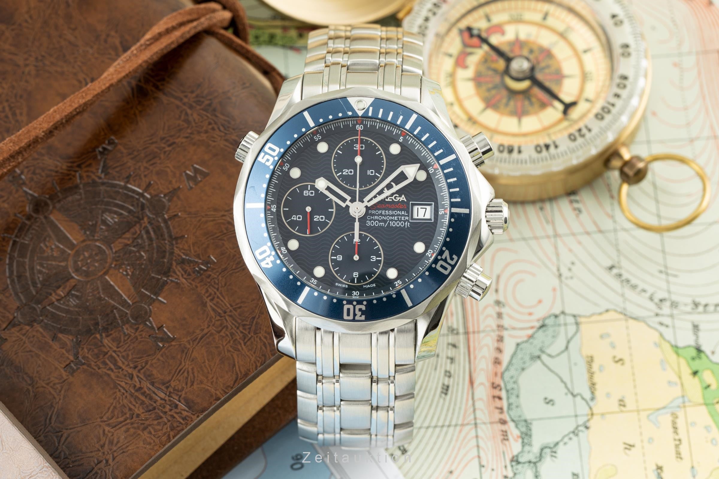 Omega Seamaster chronograph steel automatic men's watch 2225.80.00, 178.0522  [2200921]