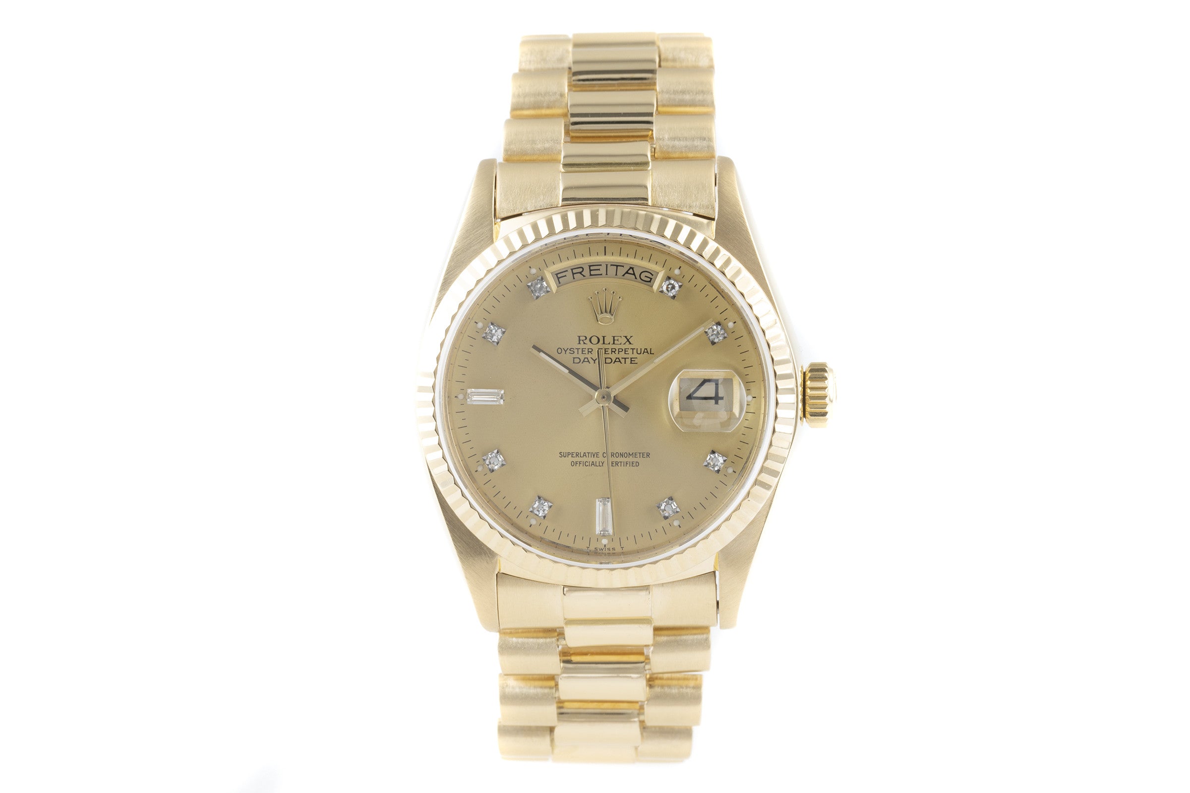 Rolex Day-Date 36 18K (0,750) Gold Diamanten Herrenuhr Oyster Perpetual 18038 [2200945]