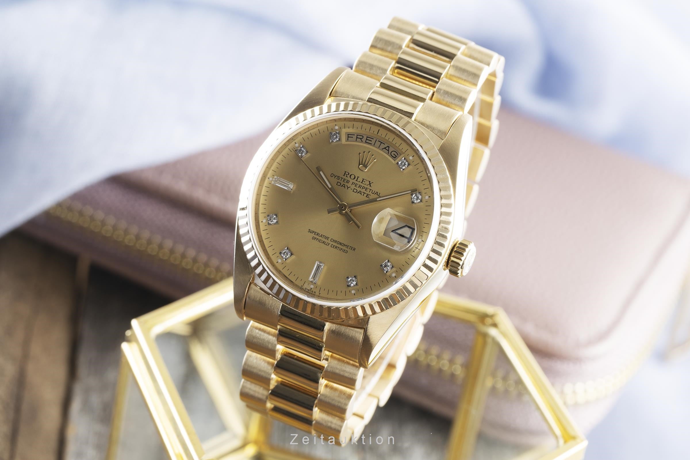 Rolex Day-Date 36 18K (0,750) Gold Diamanten Herrenuhr Oyster Perpetual 18038 [2200945]