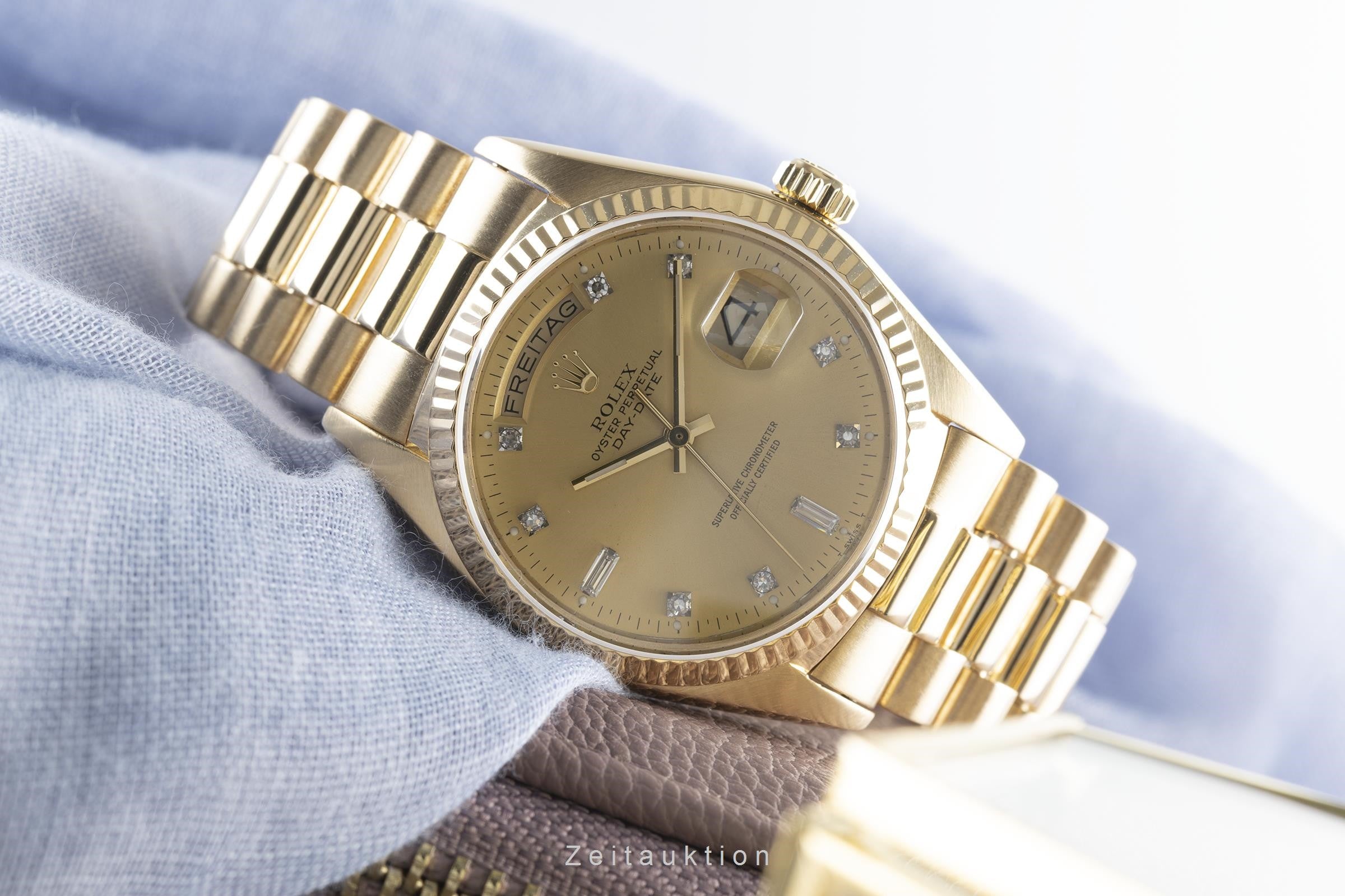 Rolex Day-Date 36 18K (0,750) Gold Diamanten Herrenuhr Oyster Perpetual 18038 [2200945]
