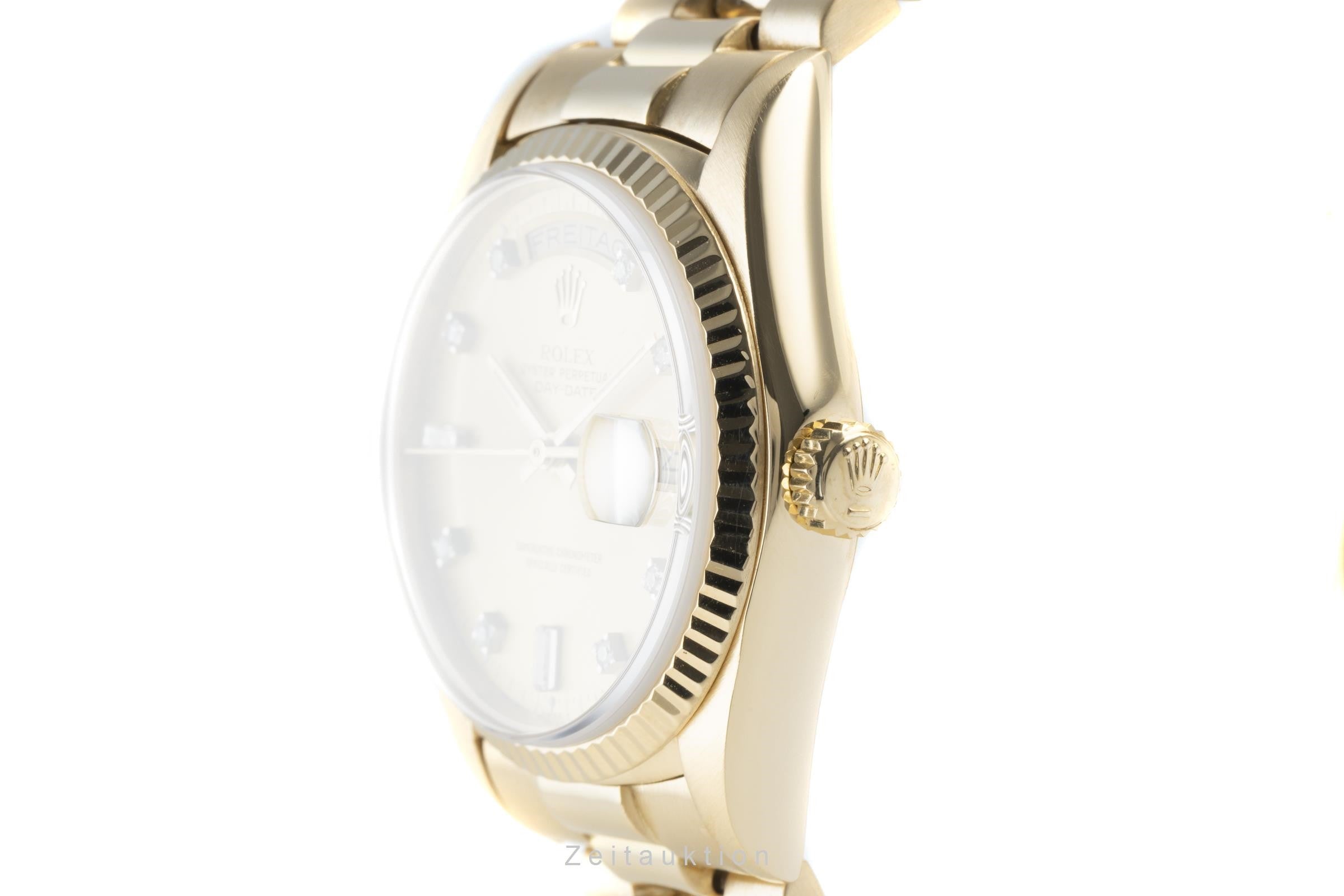 Rolex Day-Date 36 18K (0,750) Gold Diamanten Herrenuhr Oyster Perpetual 18038 [2200945]