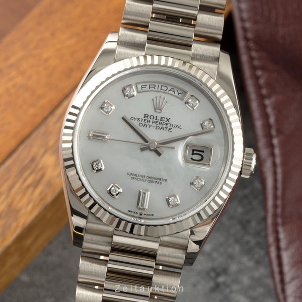 Rolex Day-Date oro bianco 18 ct automatismo orologio da uomo 128239  [2200990]