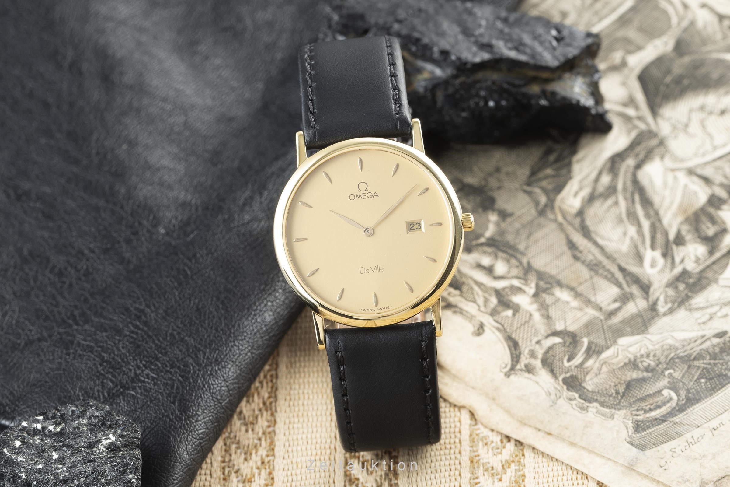 Omega De Ville 18 ct gold quartz men's watch 196.2379  [2201160]