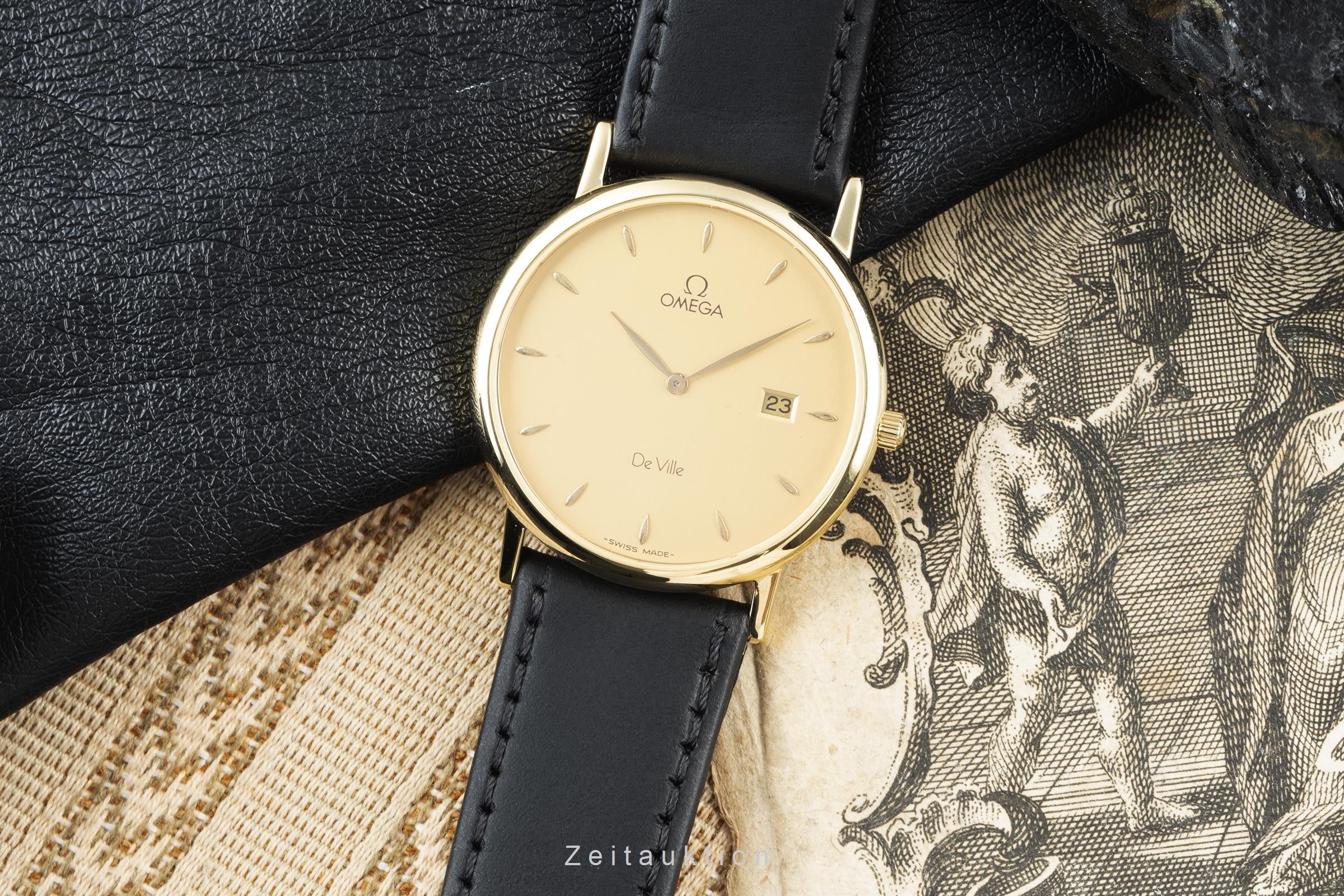 Omega De Ville 18 ct gold quartz men's watch 196.2379  [2201160]