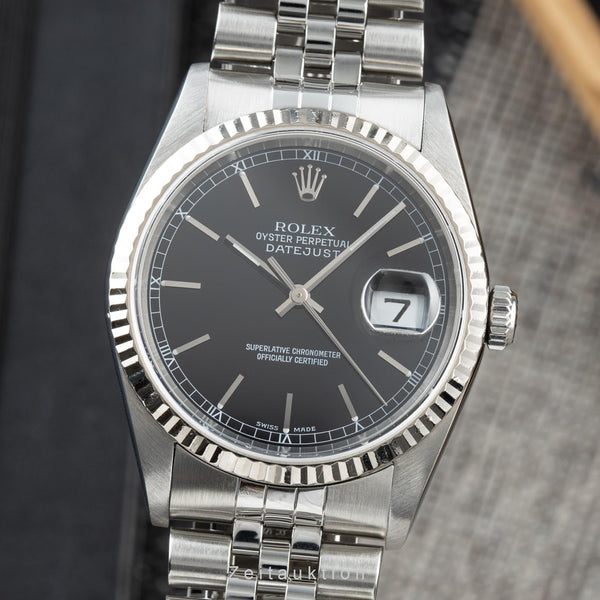 Rolex Datejust Stahl / Weissgold Automatik Herrenuhr Oyster Perpetual 16234 B&P [2201177]