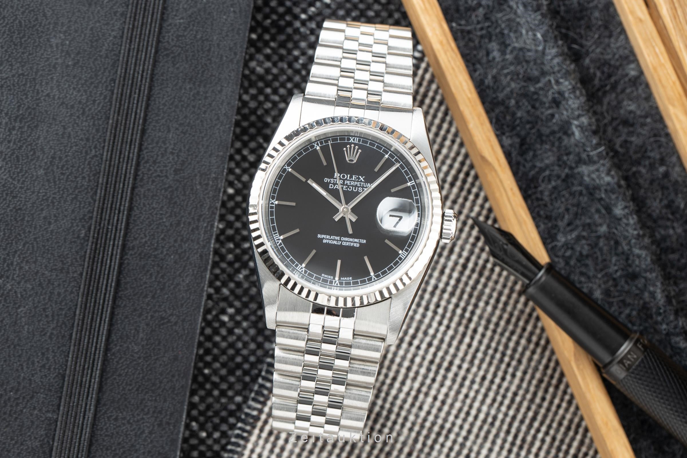 Rolex Datejust Stahl / Weissgold Automatik Herrenuhr Oyster Perpetual 16234 B&P [2201177]