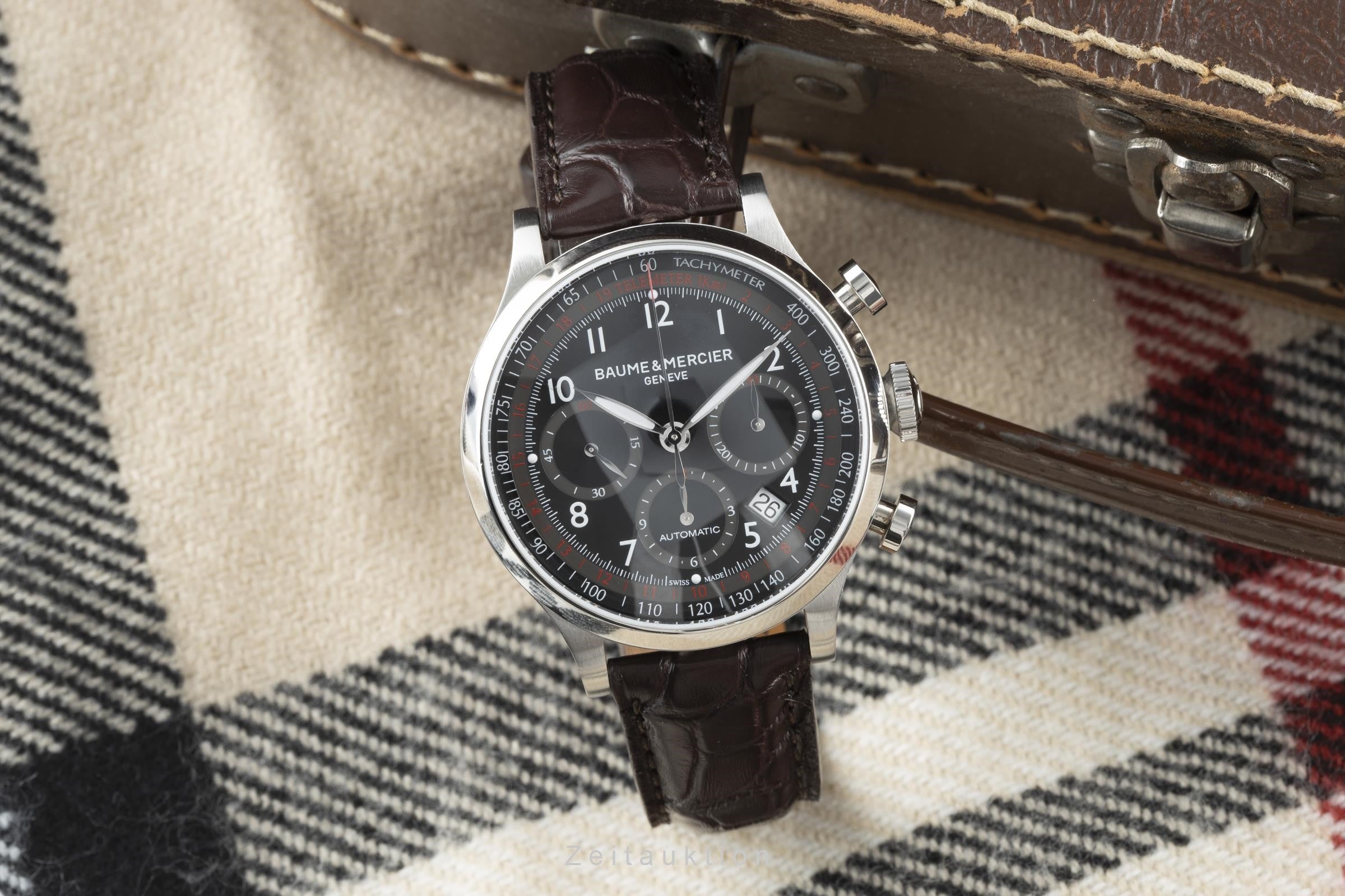 Baume & Mercier Capeland chronographe acier automatique montre pour hommes 65687 LP: 4350EUR  [2201337]