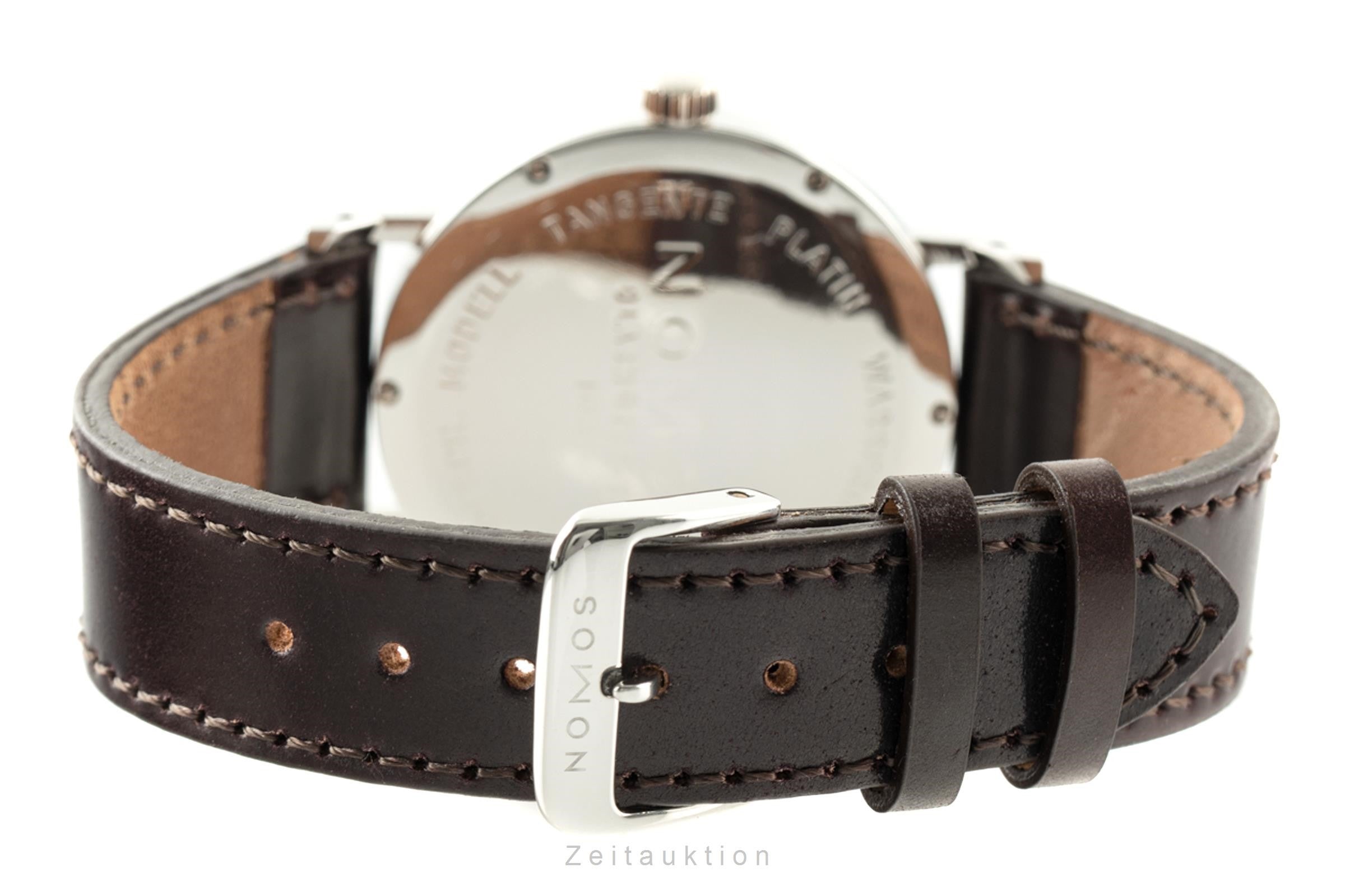 Nomos Glashütte Tangente 950 Platin Handaufzug Herrenuhr Box & Papiere 2000 [2201942]