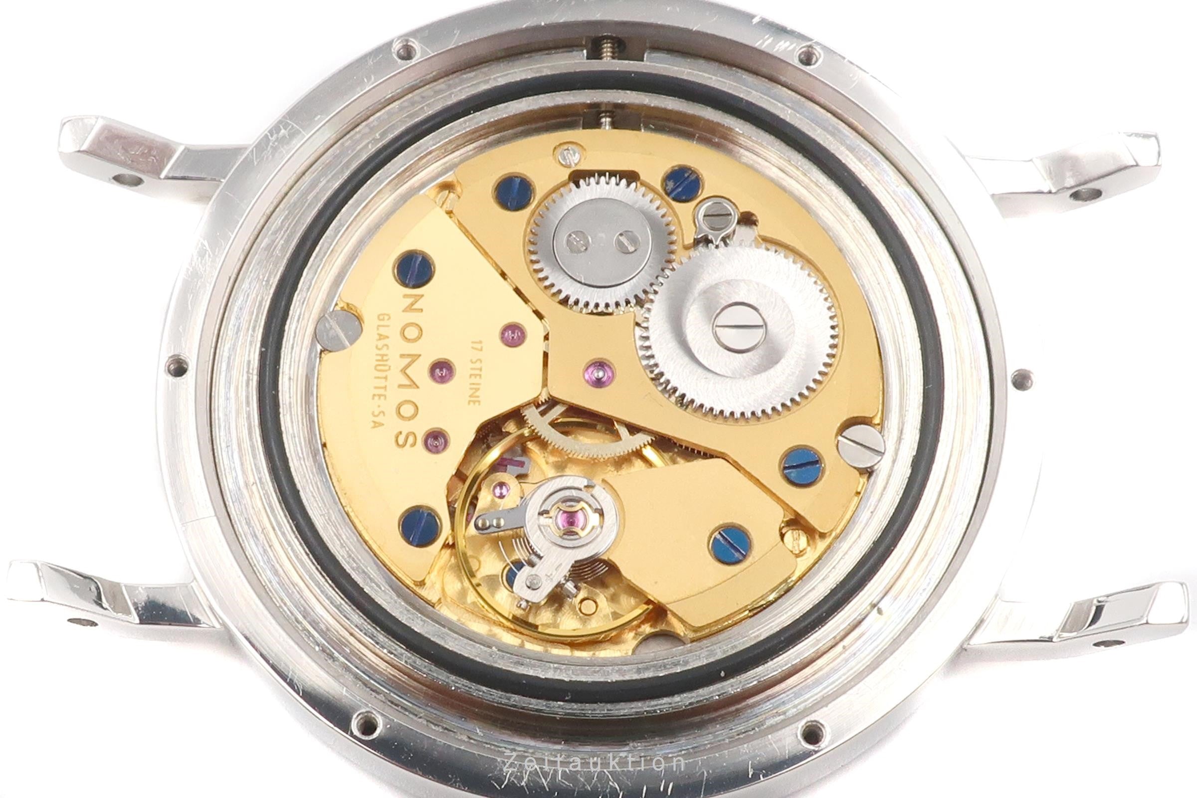 Nomos Glashütte Tangente 950 Platin Handaufzug Herrenuhr Box & Papiere 2000 [2201942]