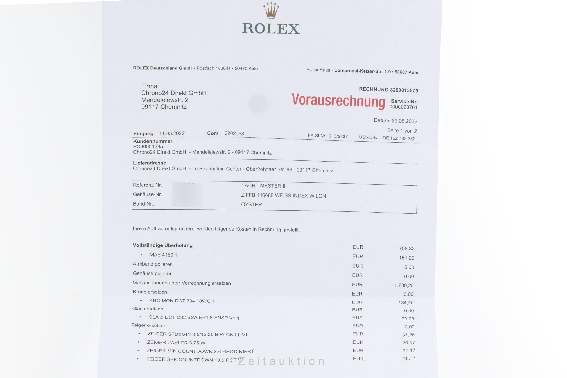 Rolex Yacht-Master II cronografo oro bianco 18 ct automatismo orologio da uomo 116689  [2202088]