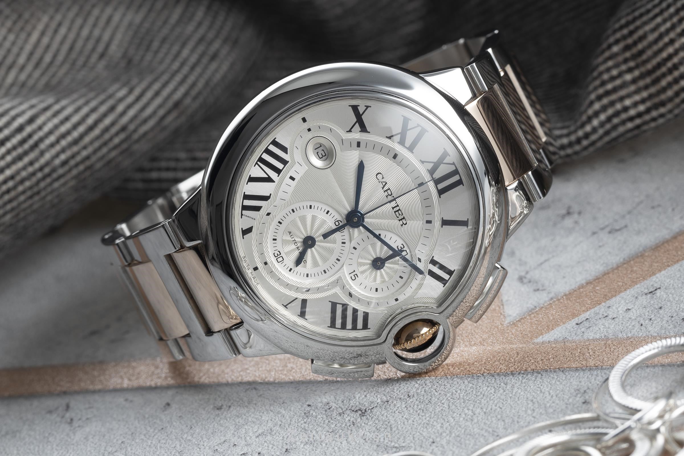 Cartier Ballon Bleu de Cartier chronograph steel automatic men's watch 3109  [2202397]