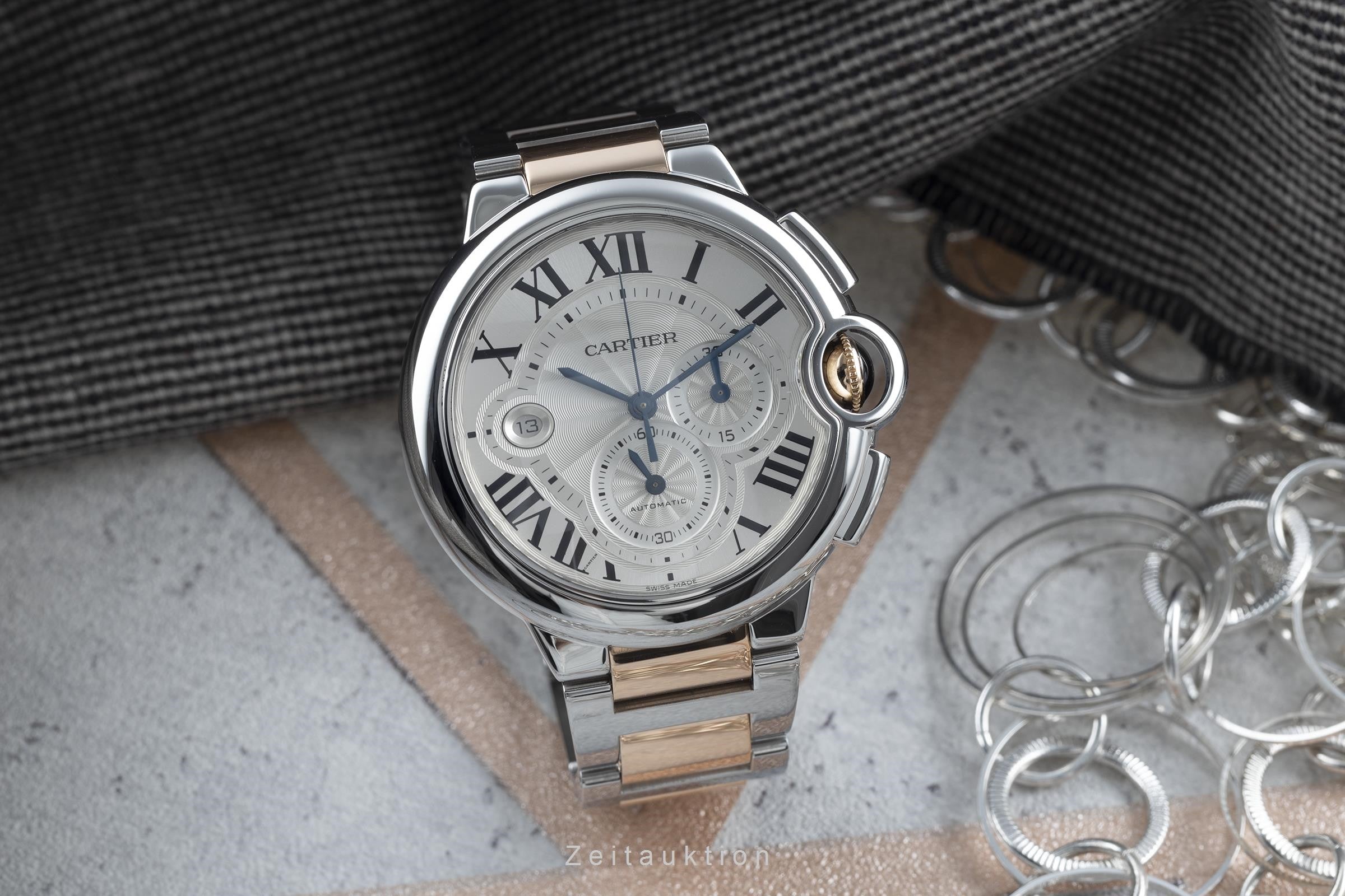 Cartier Ballon Bleu de Cartier chronograph steel automatic Kal