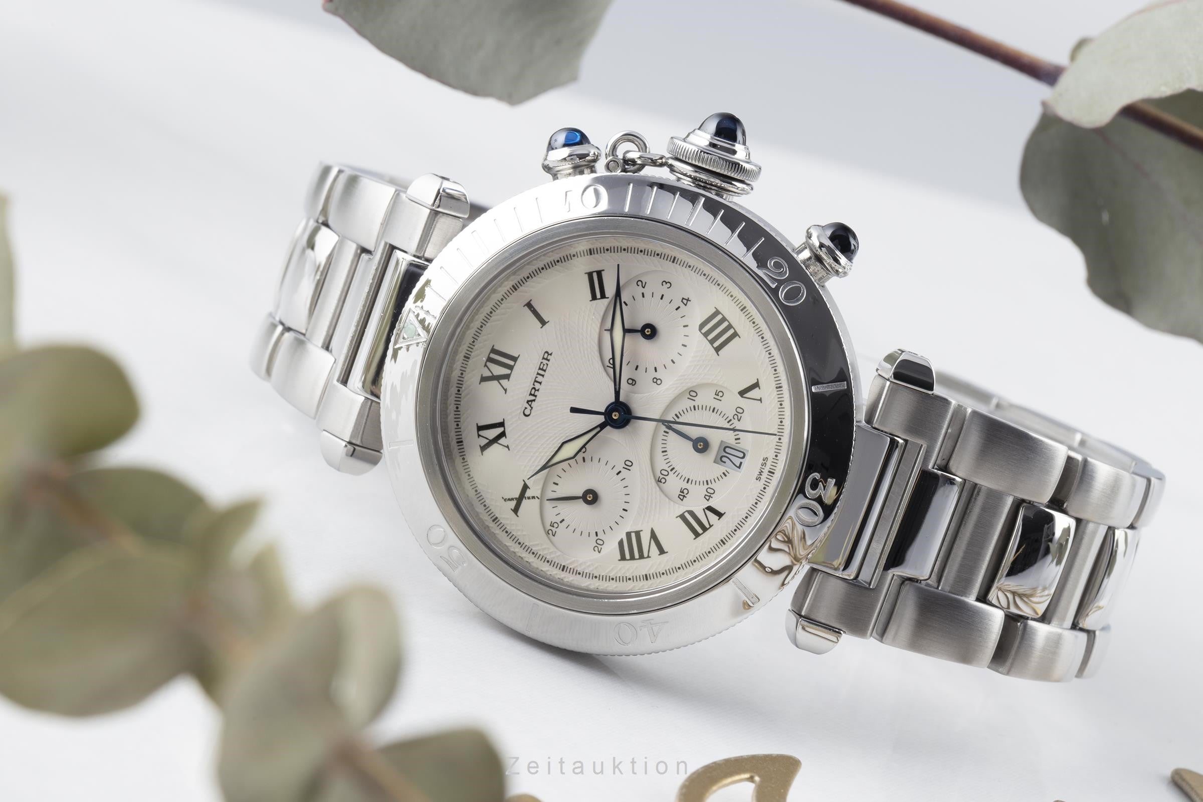 Cartier Pasha cronografo acciaio quarzo 053 1050 - Main Image