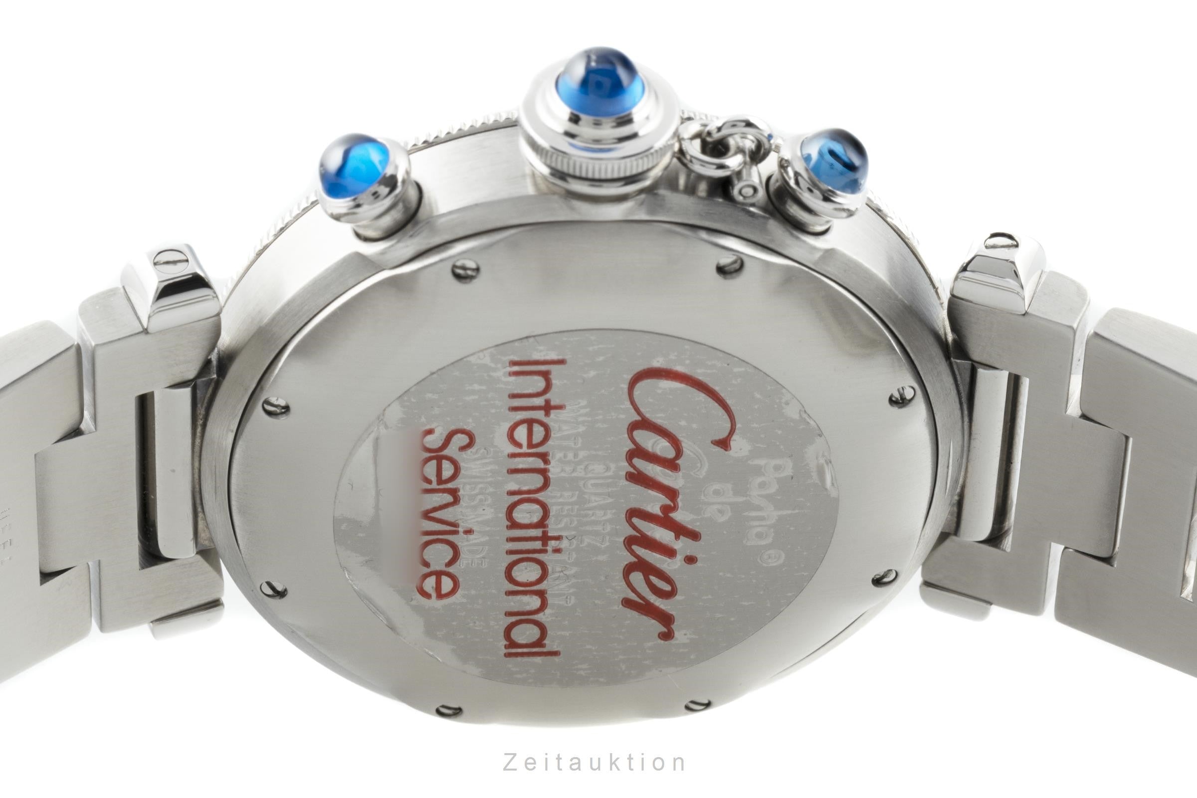 Cartier Pasha chronograph steel quartz men's watch 1050, W31018H3  [2202504]