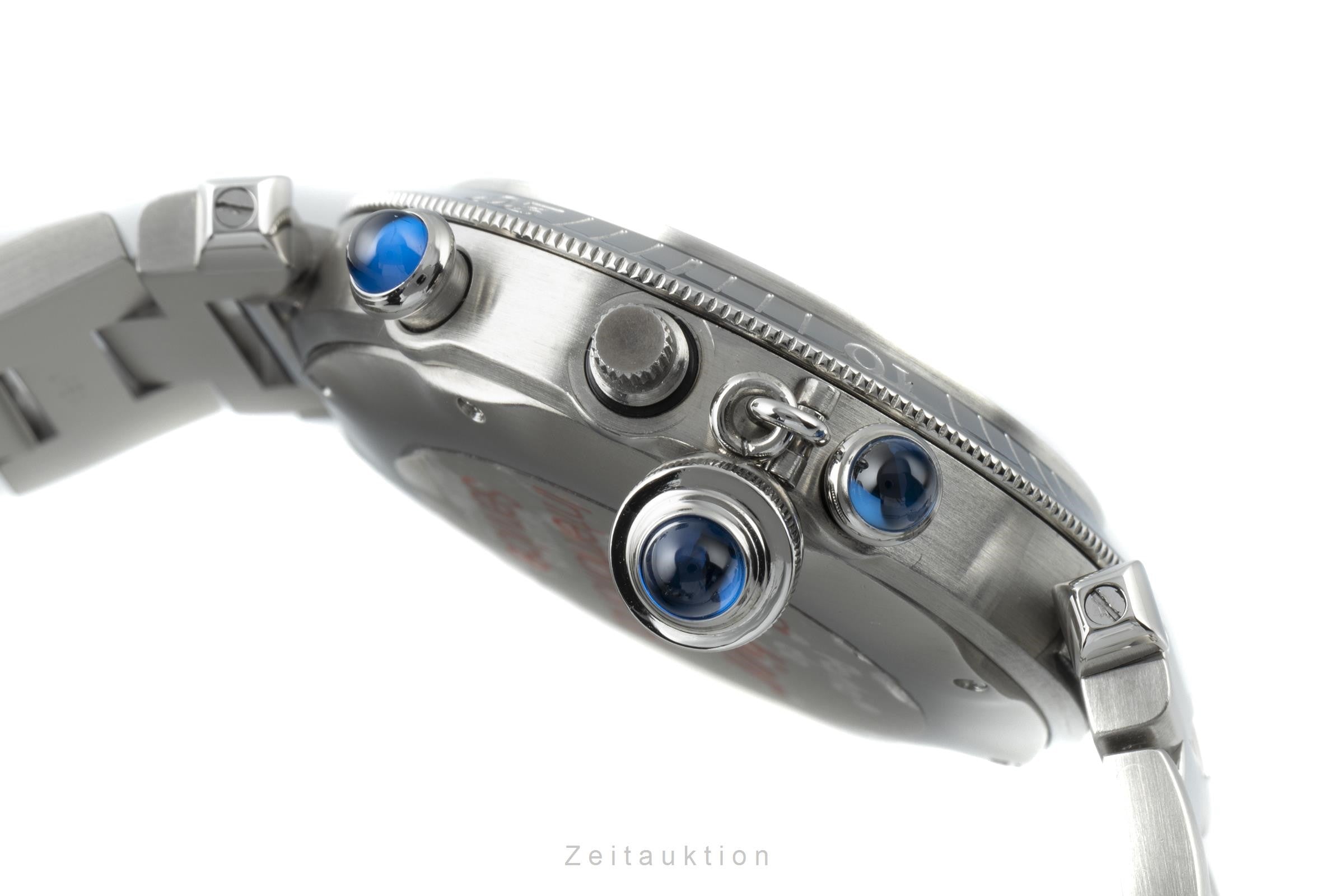 Cartier Pasha chronograph steel quartz men's watch 1050, W31018H3  [2202504]