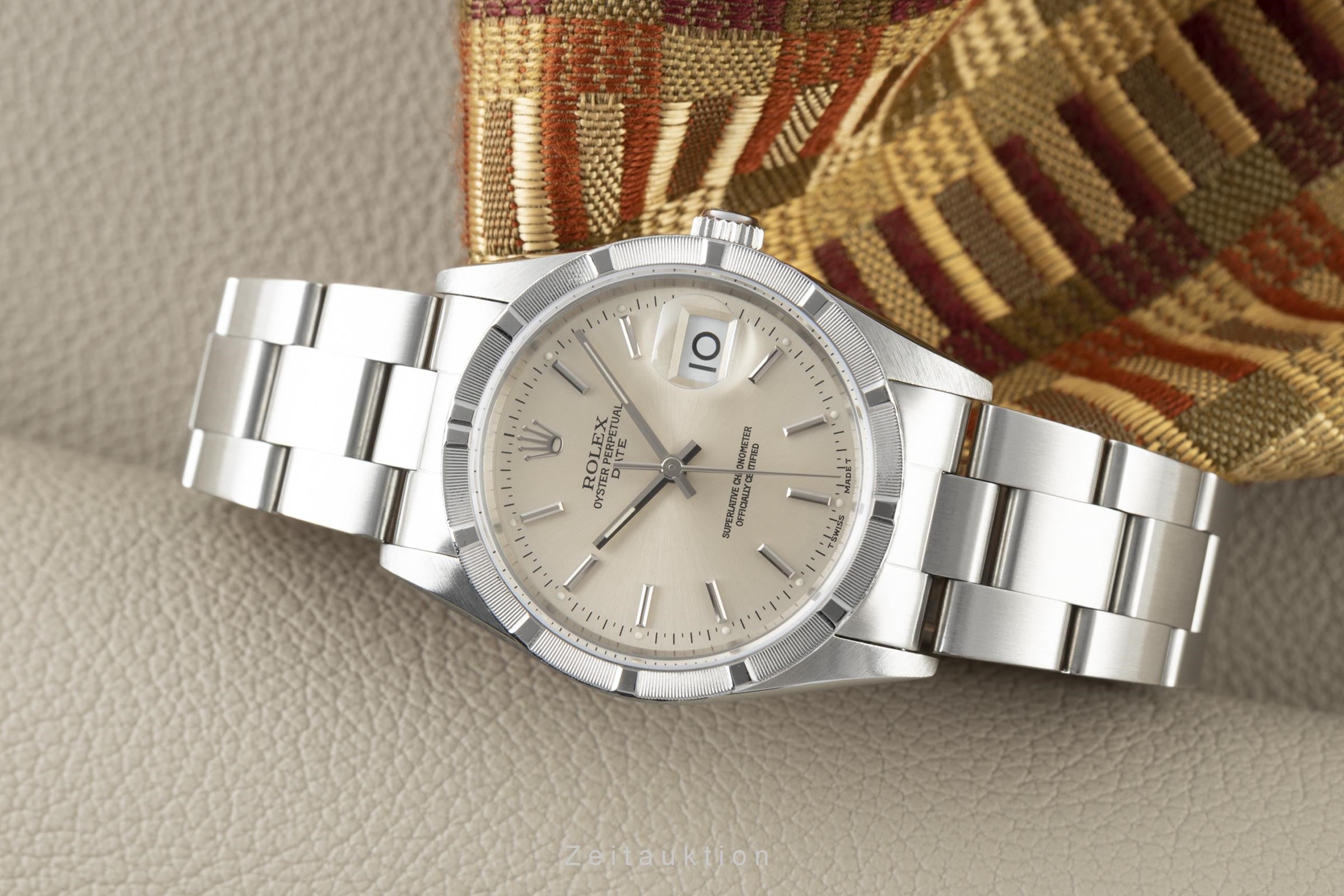 Rolex Date acero automático reloj para caballeros 15210  [2203092]