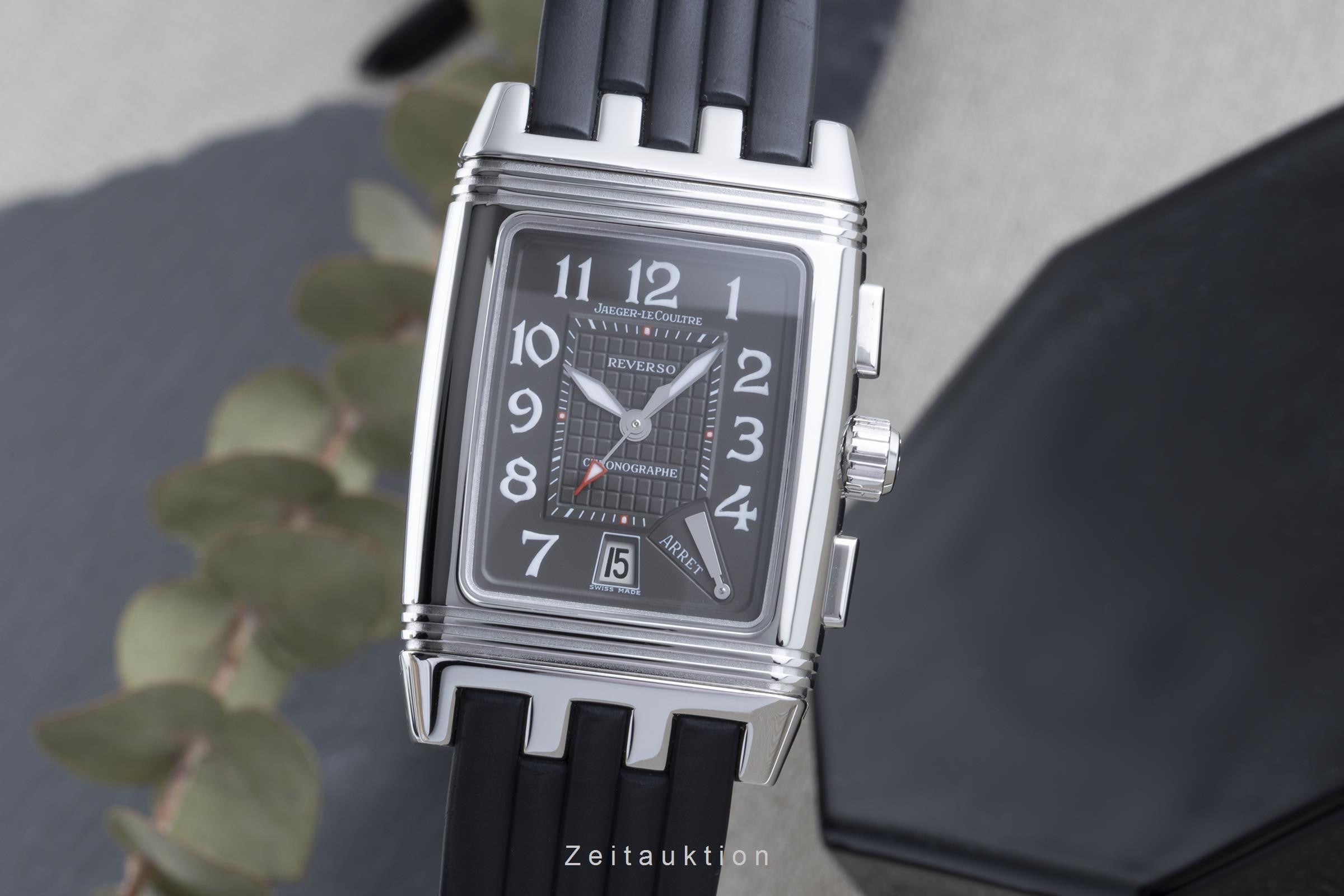 Jaeger LeCoultre Reverso chronograph steel manual winding Kal. 859