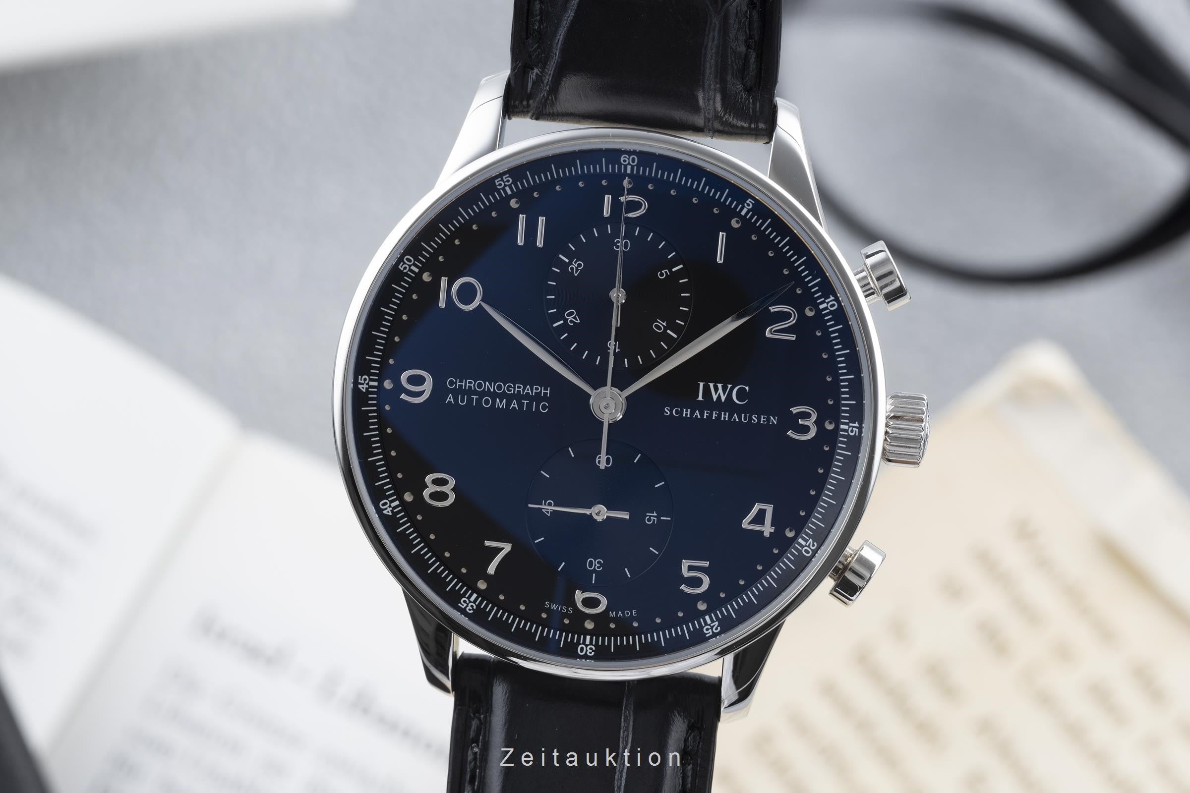 IWC Portugieser cronografo acciaio automatismo orologio da uomo 3714 LP: 8600EUR  [2203569]