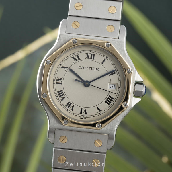 Cartier Santos Ronde acier / or  quartz montre pour femmes 187902  [2204091]