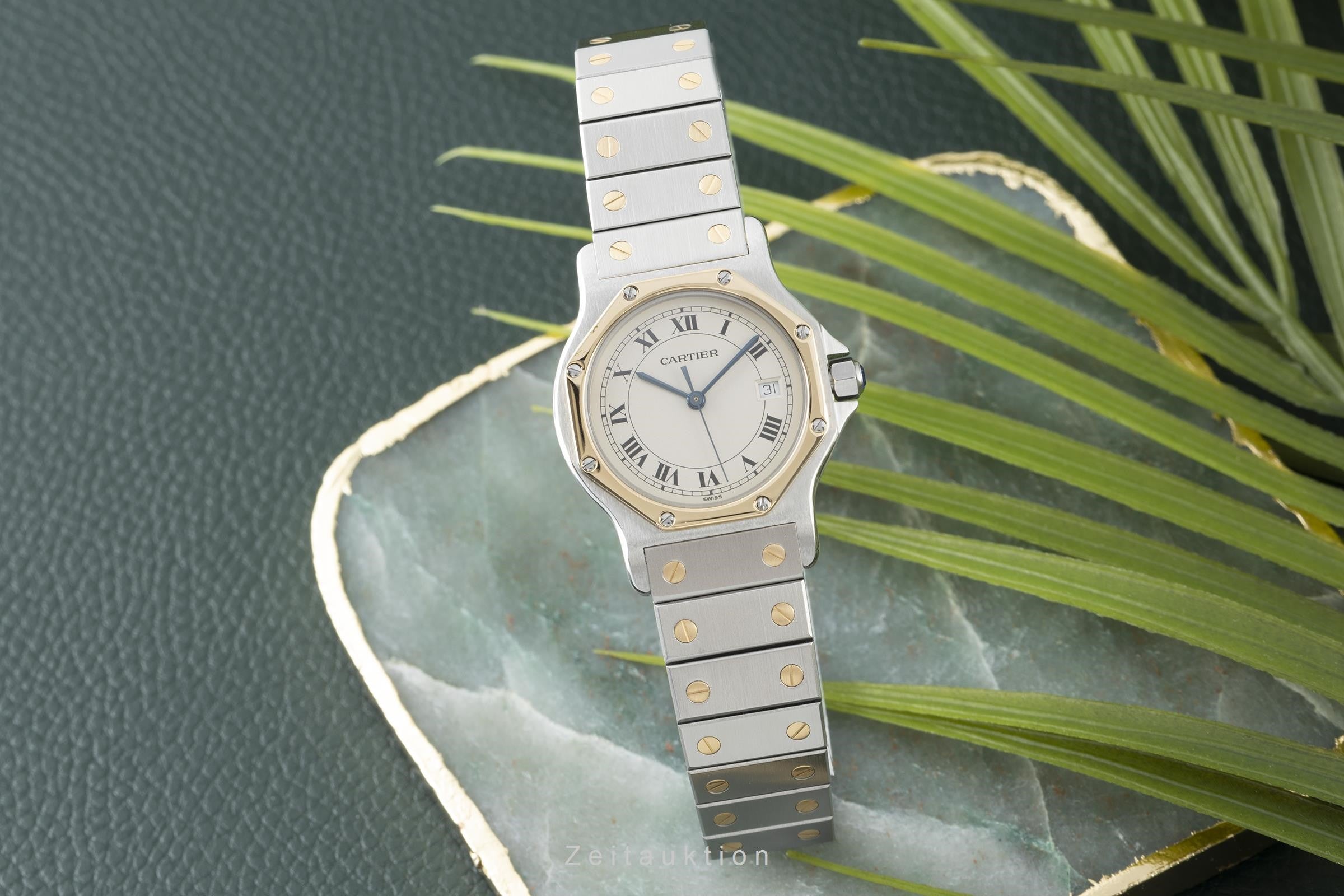 Cartier Santos Ronde acier / or  quartz montre pour femmes 187902  [2204091]