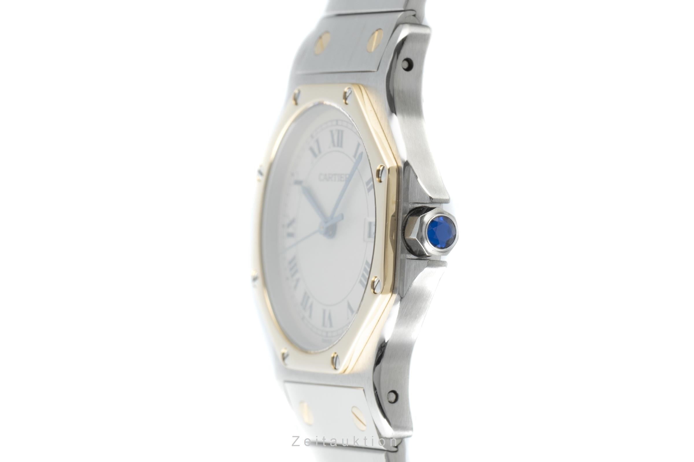 Cartier Santos Ronde acier / or  quartz montre pour femmes 187902  [2204091]