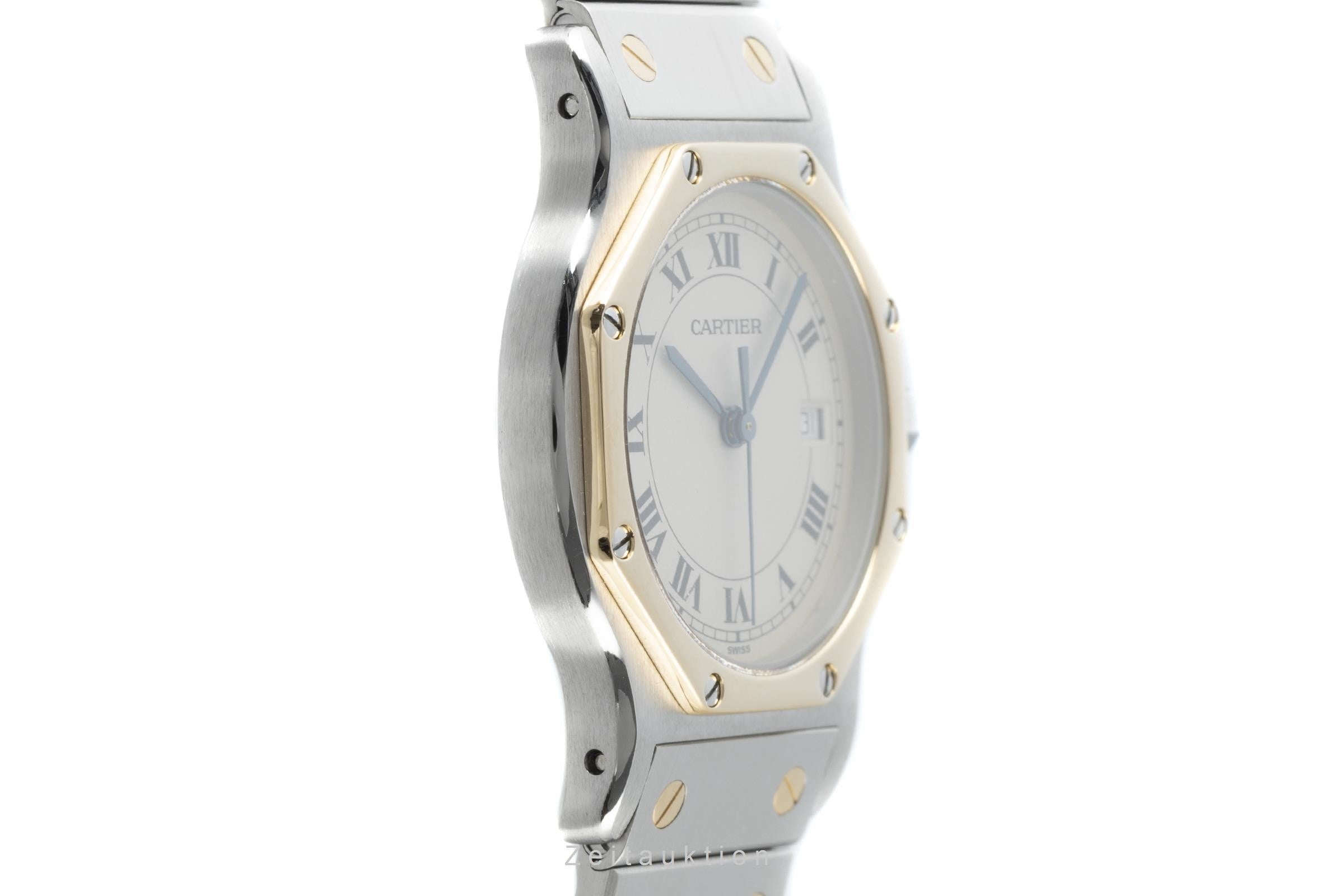 Cartier Santos Ronde acier / or  quartz montre pour femmes 187902  [2204091]