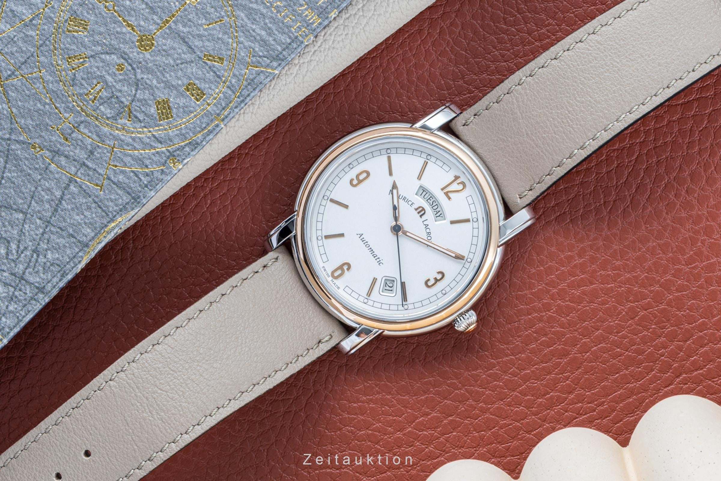 Maurice Lacroix Pontos Day-Date Stahl / Gold Automatik Herrenuhr Ref. PT6027 [2204159]