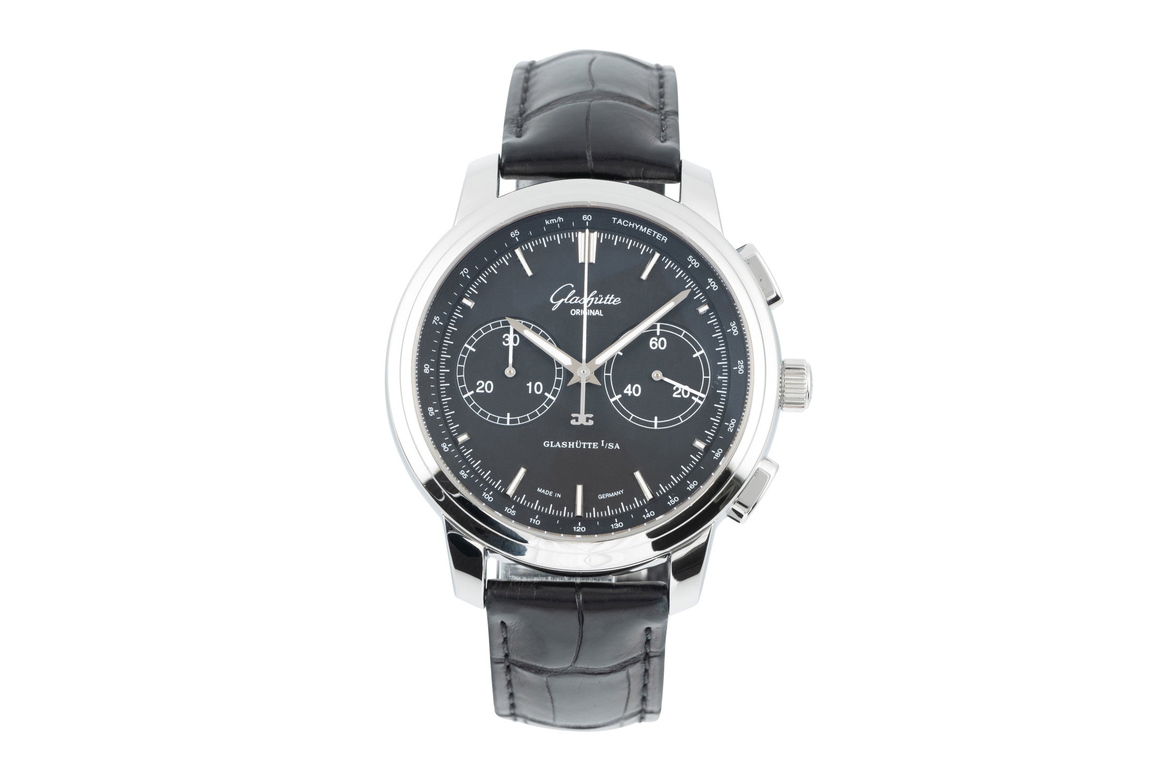 Glashütte Senator cronografo acciaio automatismo orologio da uomo 1-39-34-20-42-04 LP: 7800EUR  [2204279]