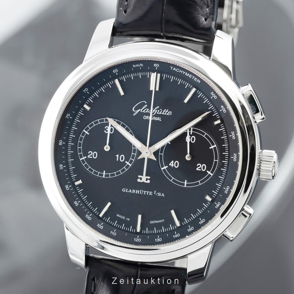 Glashütte Senator cronografo acciaio automatismo orologio da uomo 1-39-34-20-42-04 LP: 7800EUR  [2204279]