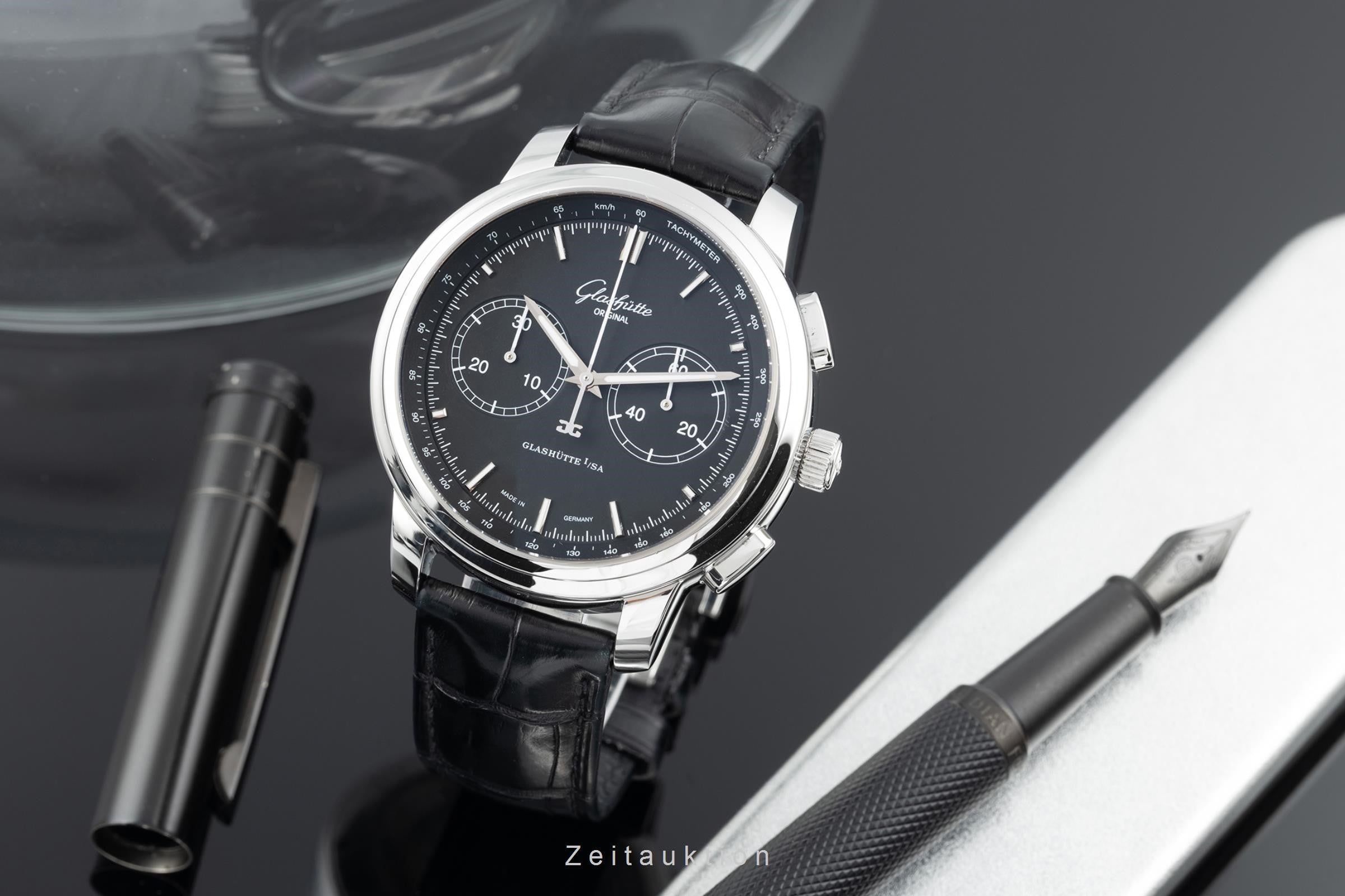 Glashütte Senator cronografo acciaio automatismo orologio da uomo 1-39-34-20-42-04 LP: 7800EUR  [2204279]