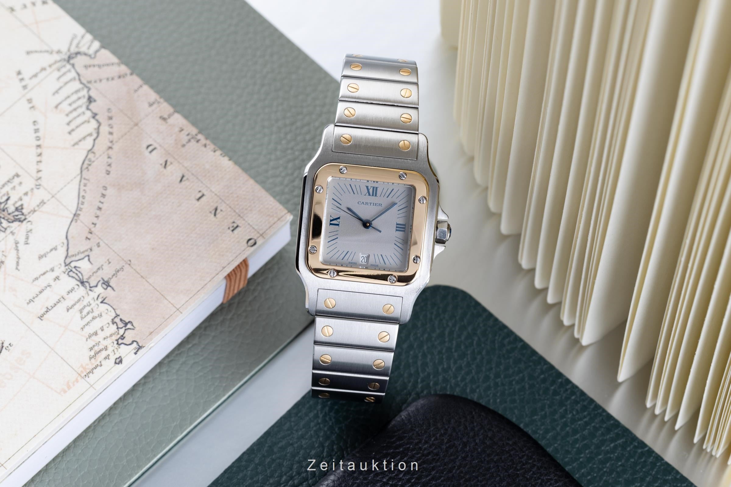 Cartier Santos acier / or  quartz montre pour hommes 187901  [2204332]