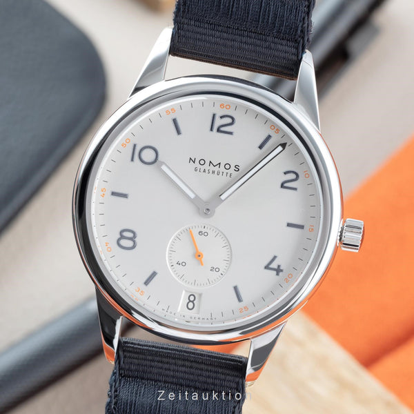 Nomos Glashütte Club Automat Datum Automatik Edelstahl Ref. 775 B&P NP: 2620 € [2204337]