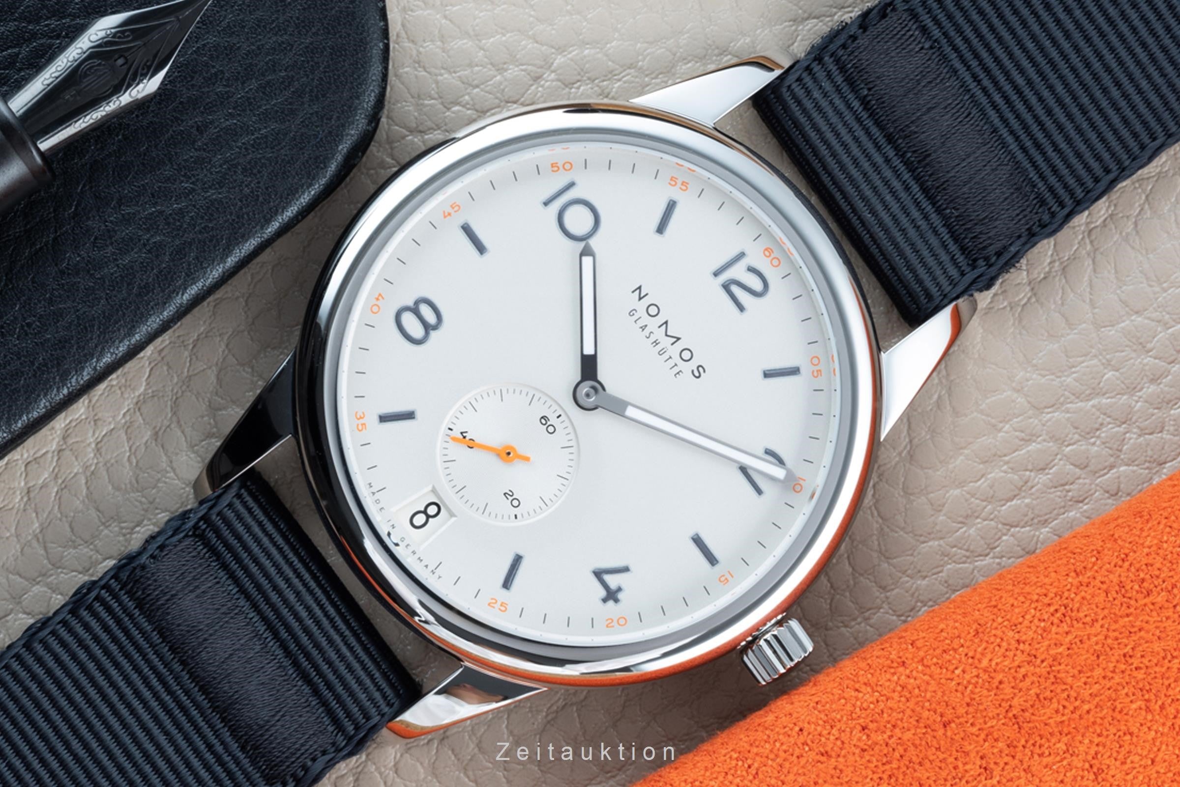 Nomos Glashütte Club Automat Datum Automatik Edelstahl Ref. 775 B&P NP: 2620 € [2204337]