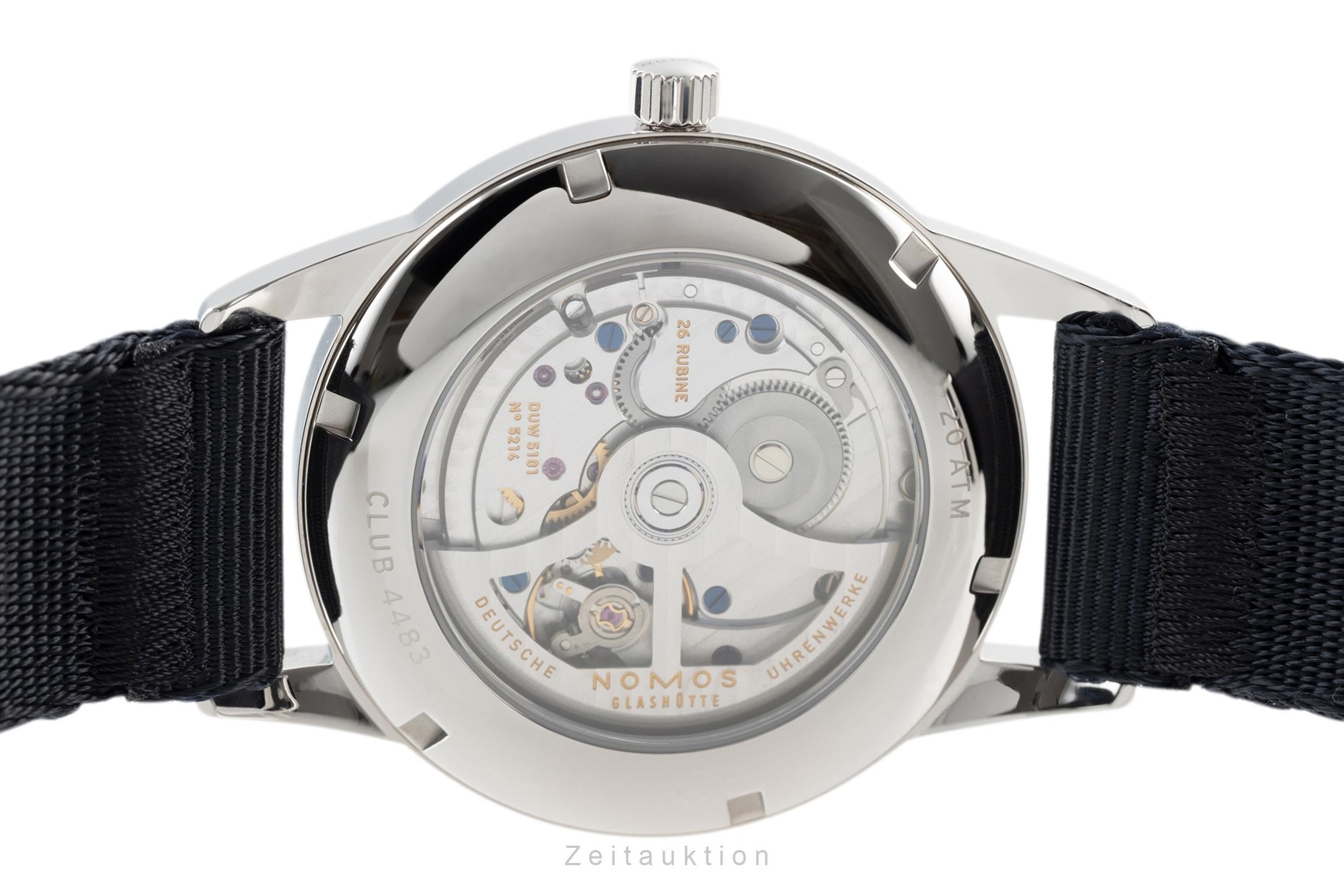 Nomos Glashütte Club Automat Datum Automatik Edelstahl Ref. 775 B&P NP: 2620 € [2204337]