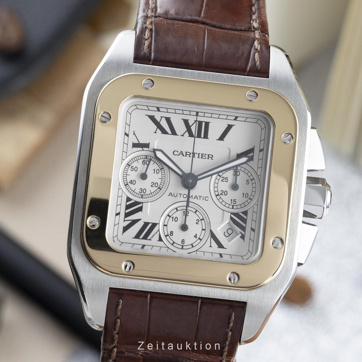 Cartier Santos 100 cronógrafo acero oro automático 8630 Ref