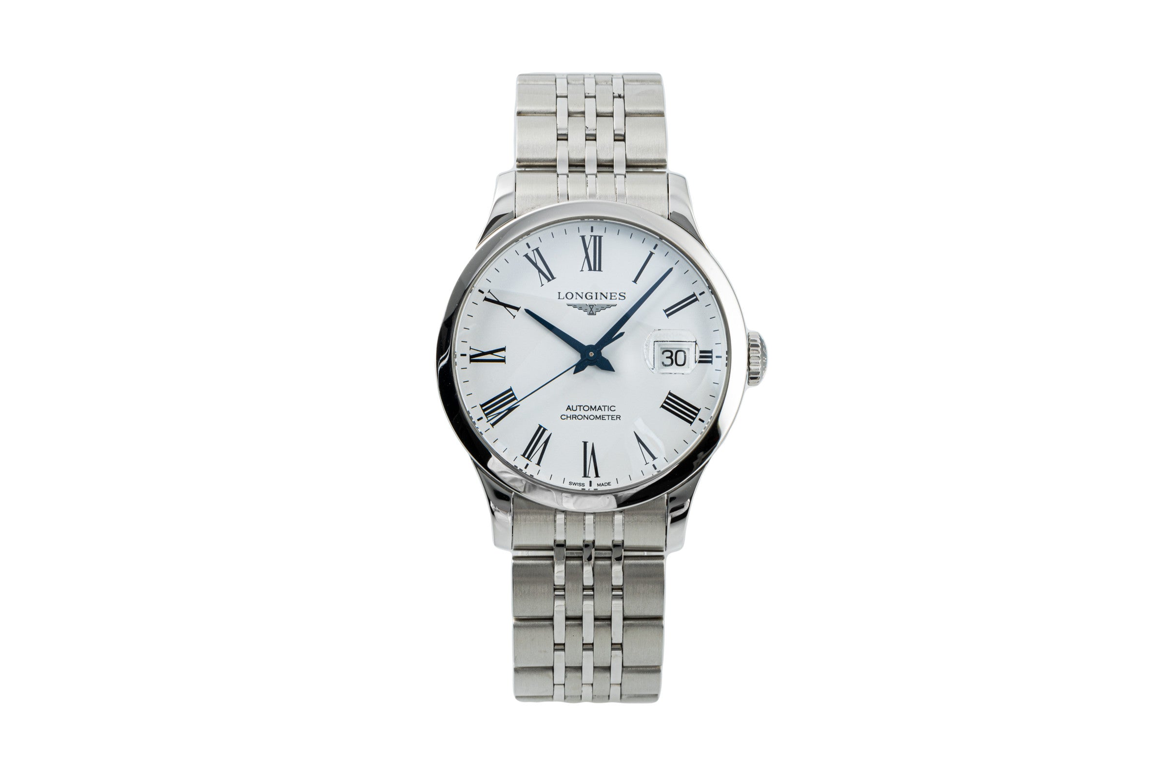 Longines Record steel automatic men's watch L2.820.4.11.6 LP: 2130EUR  [2204497]