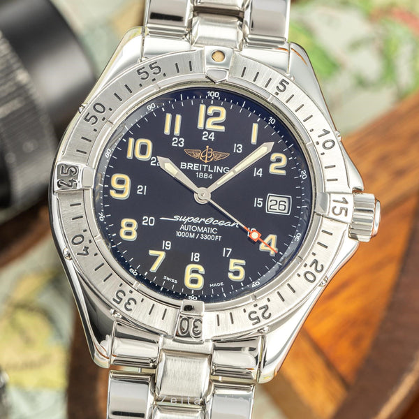 Breitling Superocean acciaio automatismo orologio da tasca A17040  [2204568]