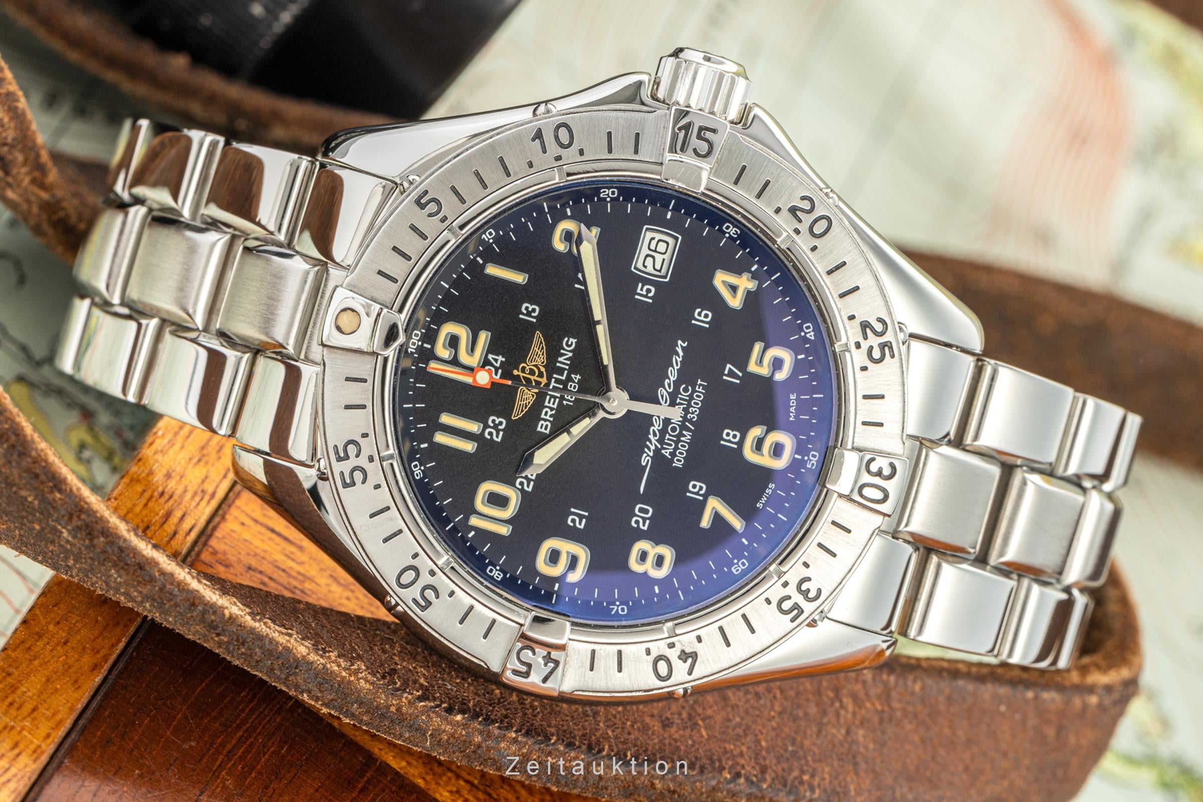 Breitling Superocean acciaio automatismo orologio da tasca A17040  [2204568]