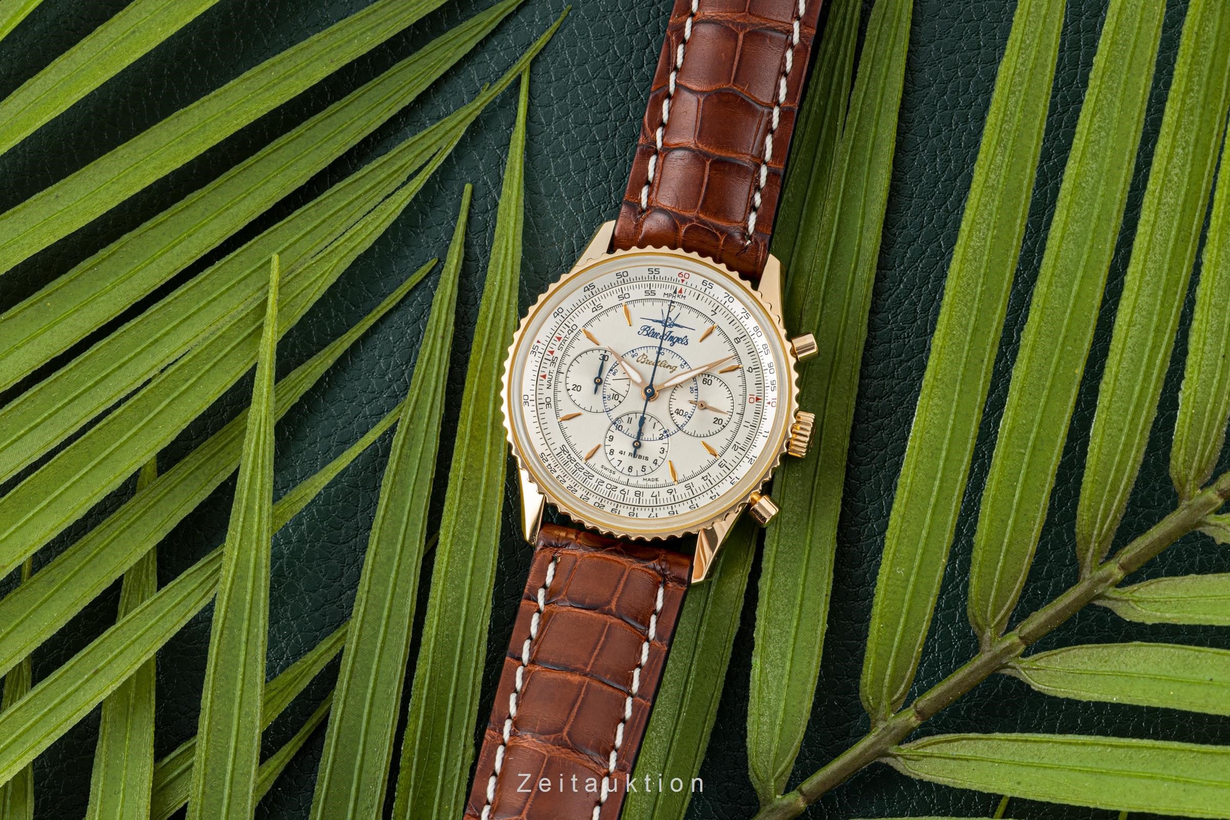 Breitling Montbrillant chronograph 18 ct red gold automatic Ref