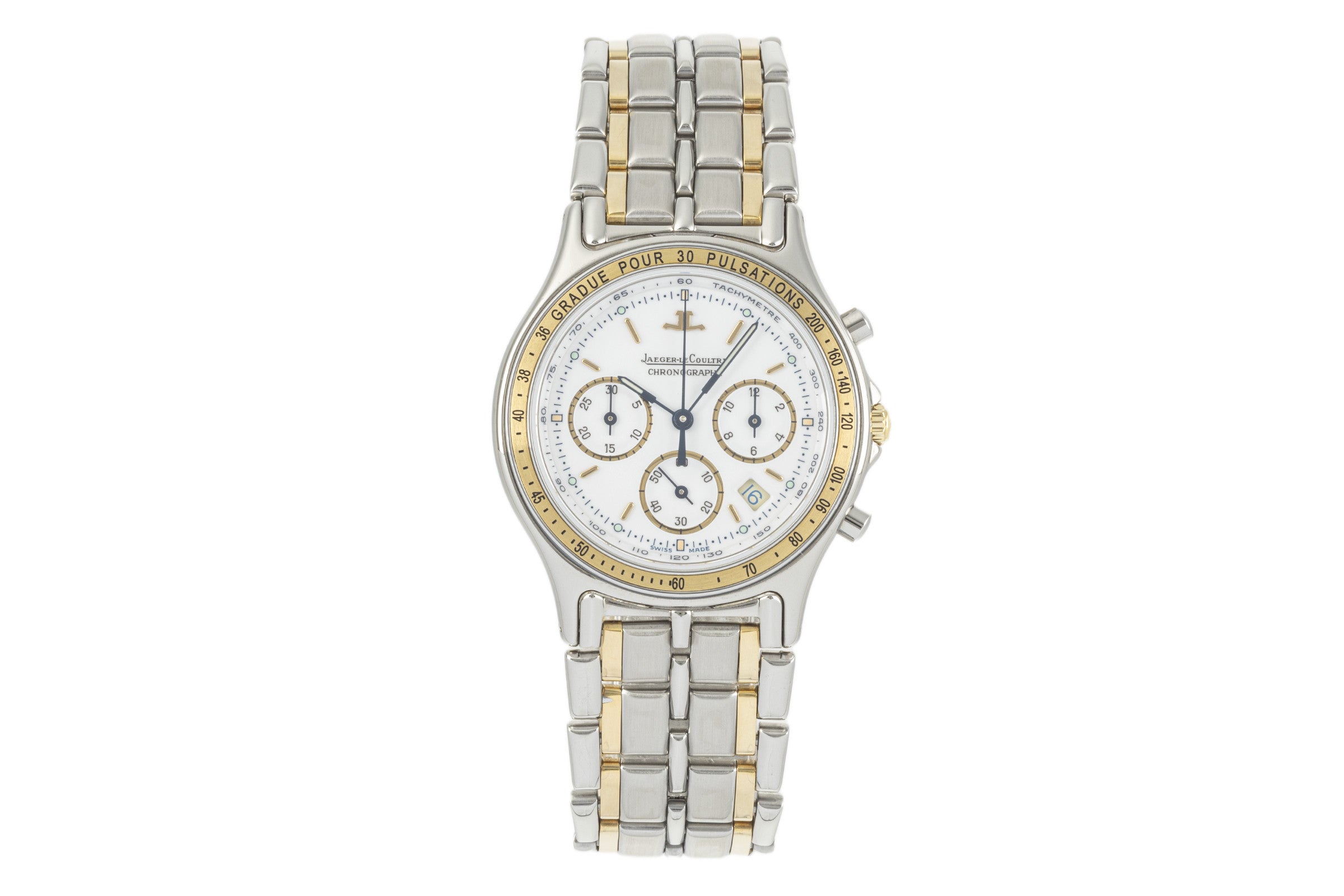 Jaeger LeCoultre Heraion chronograph steel / gold quartz men's watch 115.5.31  [2204736]